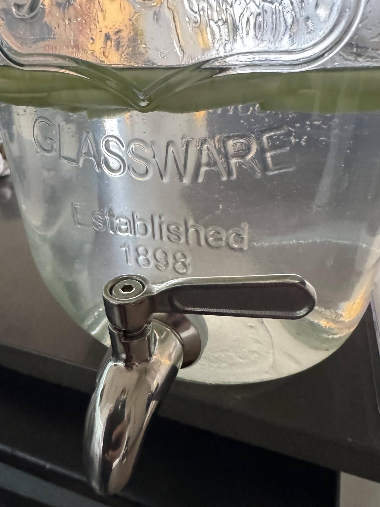 1 Gallon Drink Dispenser with Spigot 18/8 Stainless Steel - Airtight & Leakproof Glass Sun Tea Jar customer photo 2