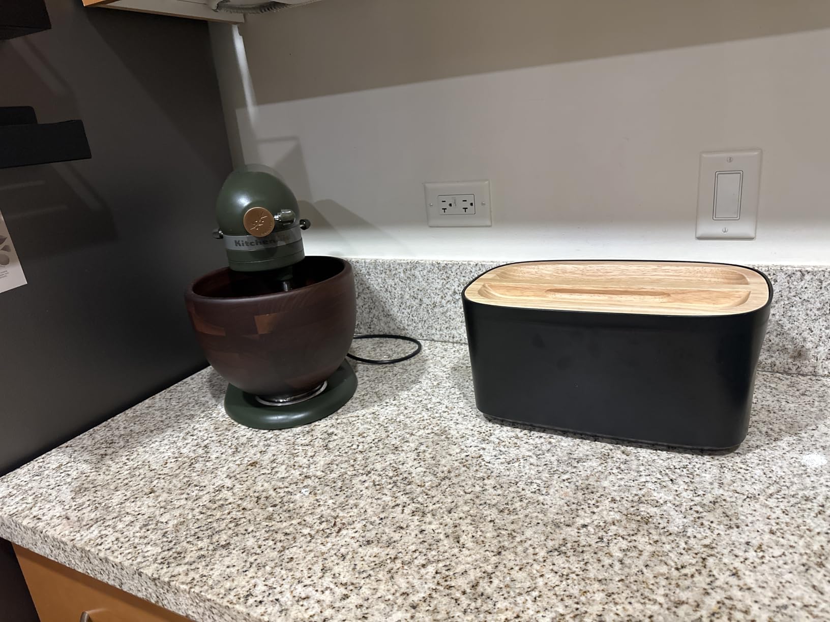 Sonder Los Angeles Union Large Bread Box | Fits Full Sourdough Loaves and More | Breadbox with Cutting Board | Homemade Bread Bin Storage Container | 14.25x9.25x7 in | Black customer photo 1