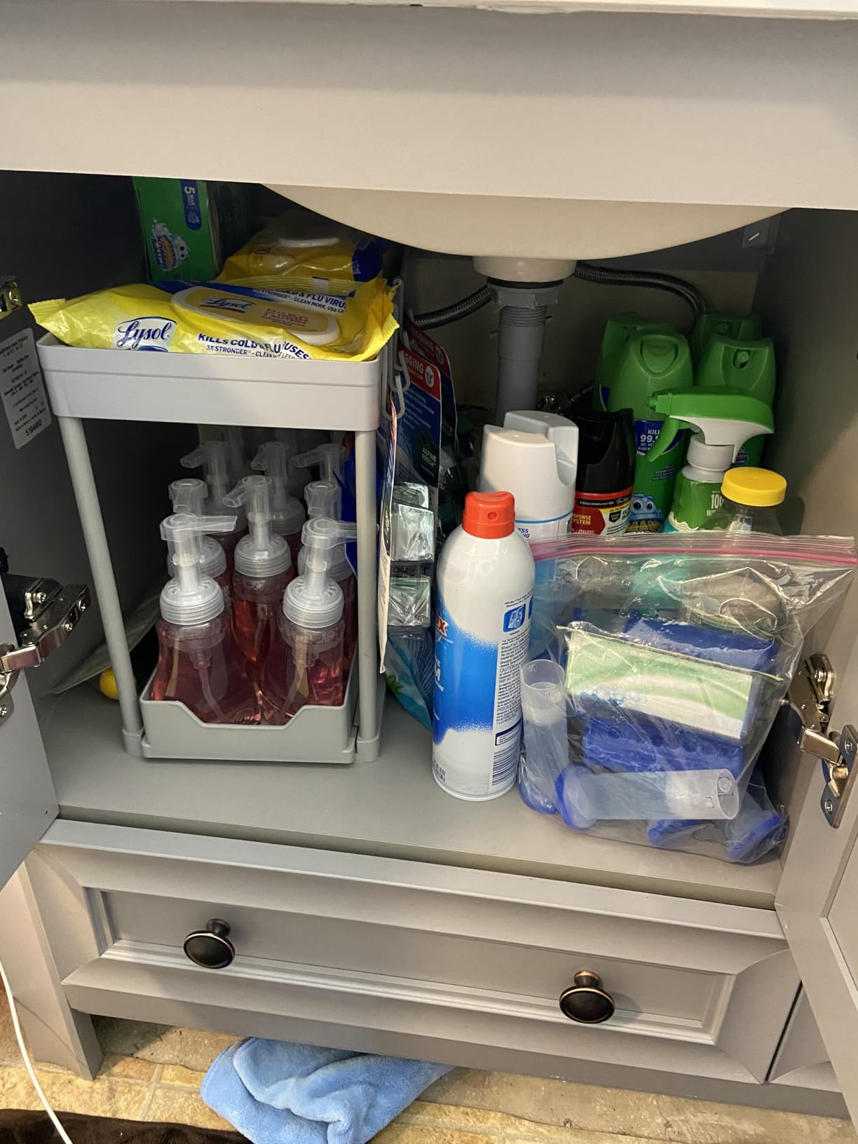 DEKAVA Under Sink Organizer 2 Pack, Bathroom Cabinet Organizer, 2 Tier Sliding Cabinet Basket Organizer Drawer, Multi-Purpose Bath Collection Baskets for Bathroom (Black) customer photo 2