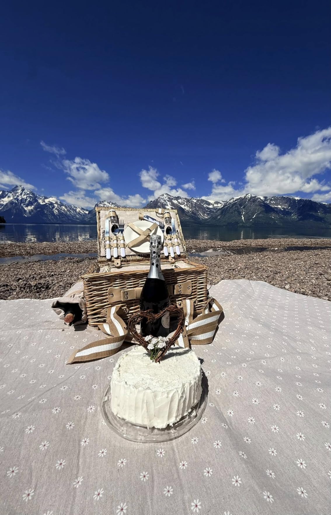 19Pcs Picnic Basket for 2 with Insulated Liner and Waterproof Picnic Blanket Wine Pouch, Large Wicker Picnic Hamper customer photo 2