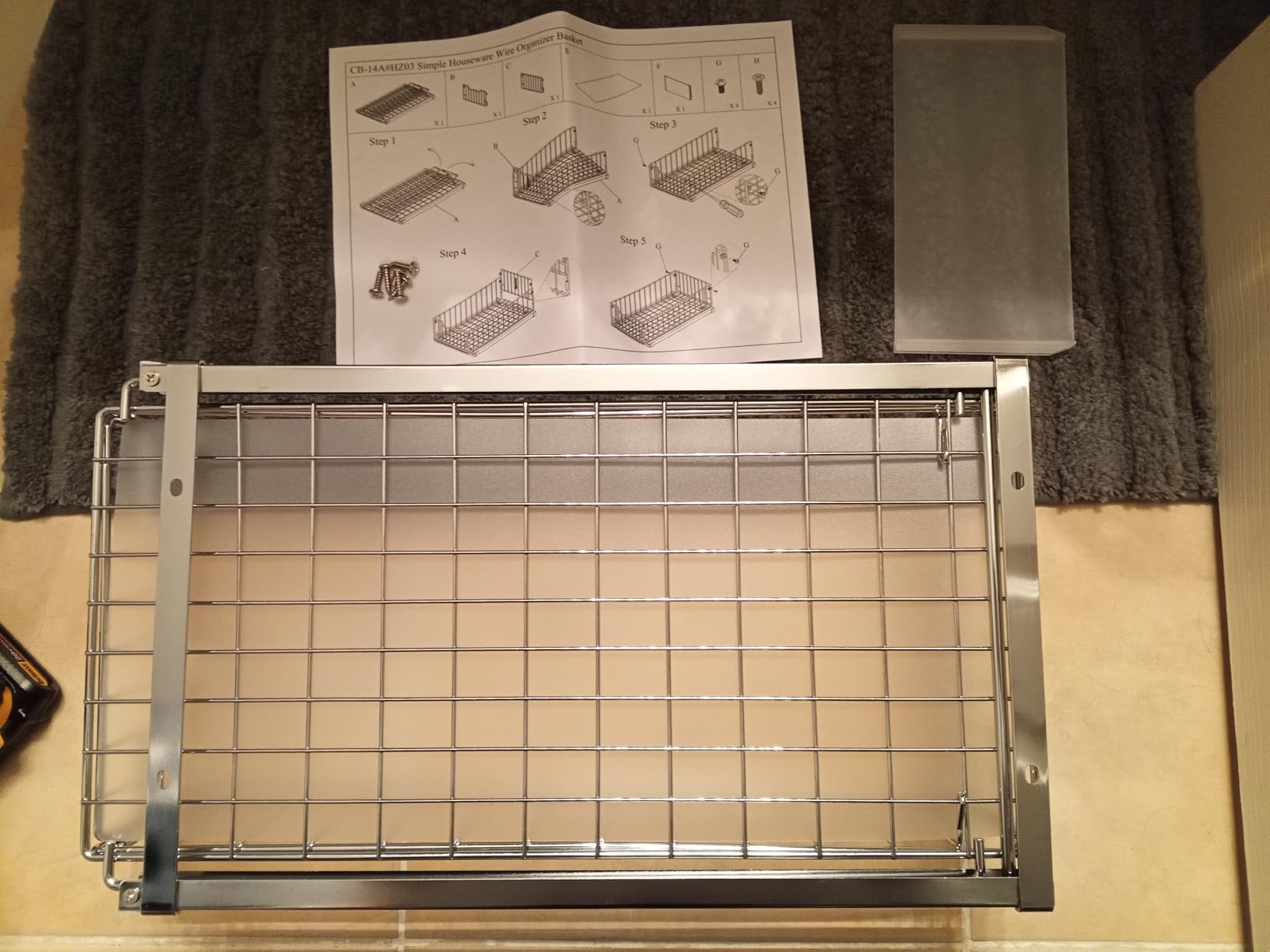 Simple Houseware Pull-Out Cabinet Sliding Basket Organizer, 17.2