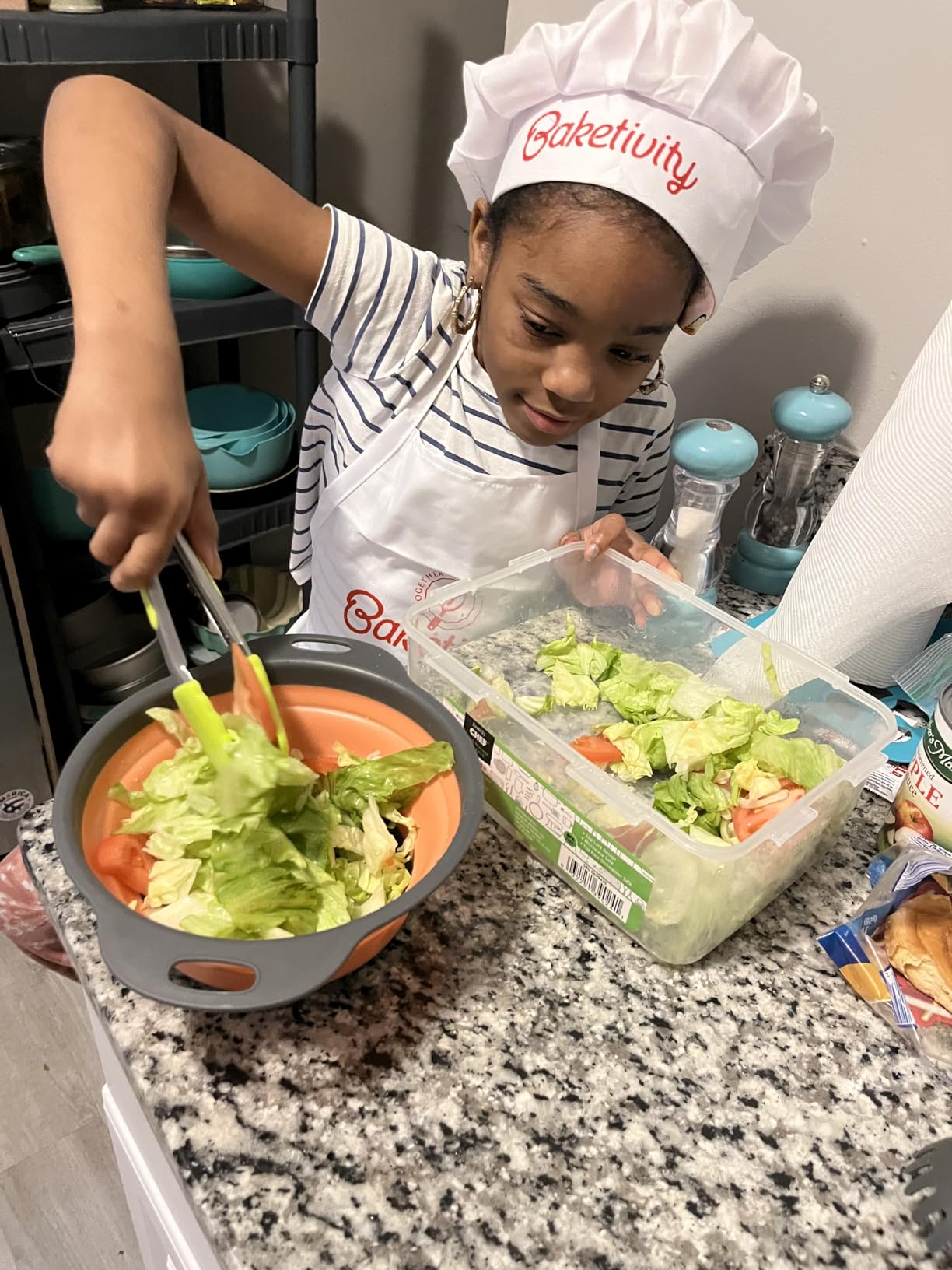 Baketivity Kids Cooking Set Real Utensils With Kitchen Tool Guide - Complete Junior Cooking Set Gift For Girls Or Boys With Mixing Bowls, Cutting Board, Knife, Apron - Kids Baking Set For Real Cooking customer photo 1