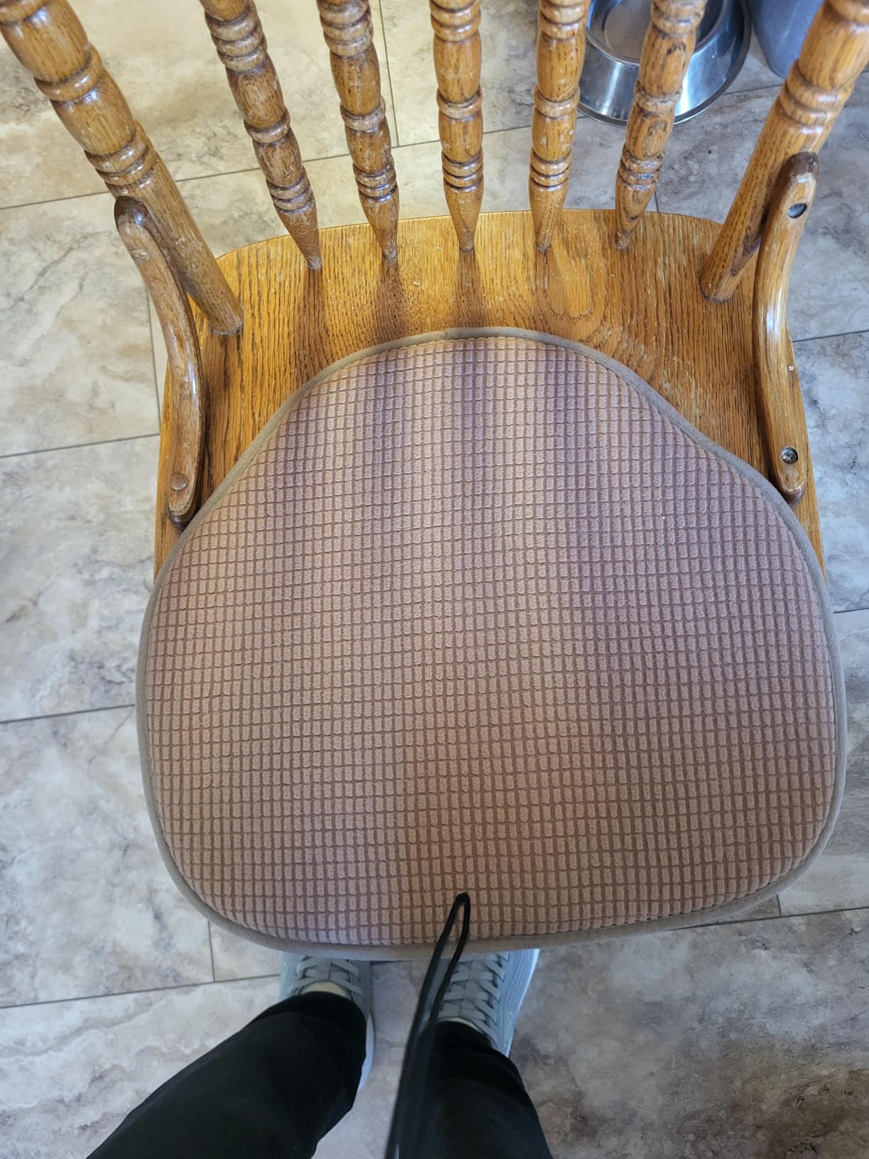 Shinnwa Windsor Chair Cushions Set of 4, Farmhouse Kitchen Seat Cushions, Non Slip Chair Pads for Dining Room, 4 Pack, 17 x 15.5 inches, Brown customer photo 2