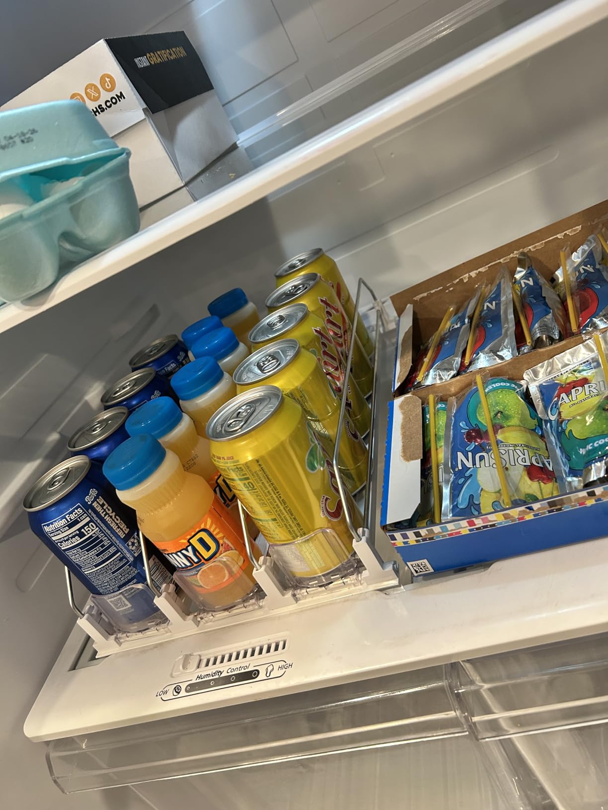 Drink Organizer for Fridge-White Automatic Pusher Glide,12oz 16oz 20oz-Soda Dispenser for Fridge-Holds up to 15 Cans customer photo 1