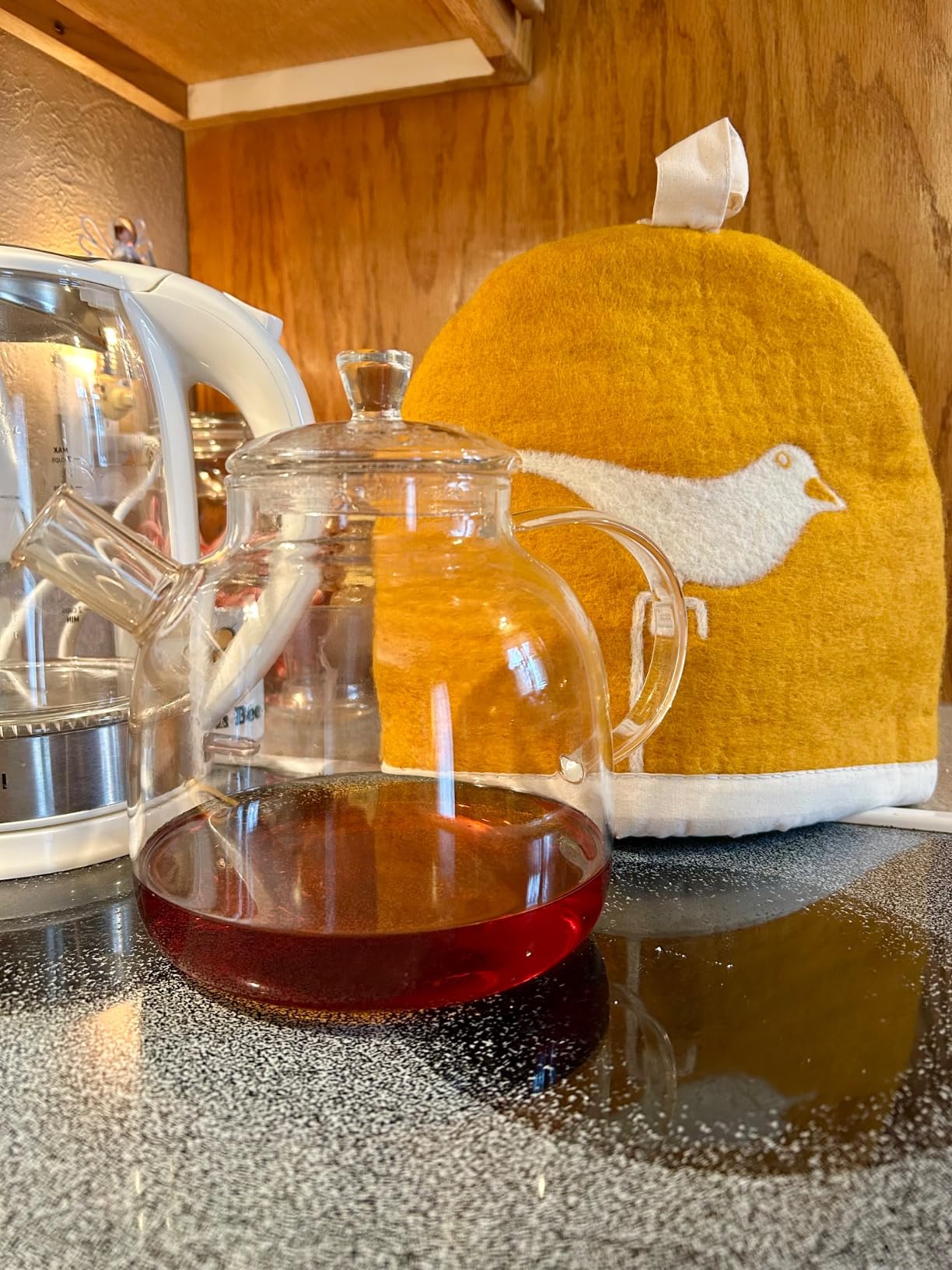 Glaciart One Wool Teapot Cozy Kettle Cover | Dome Shaped Large Tea Cosy, Kettle or French Press | Handmade & Needle Felted from Natural Wool | Warms Up to 2 Hours | Great as Gift customer photo 2