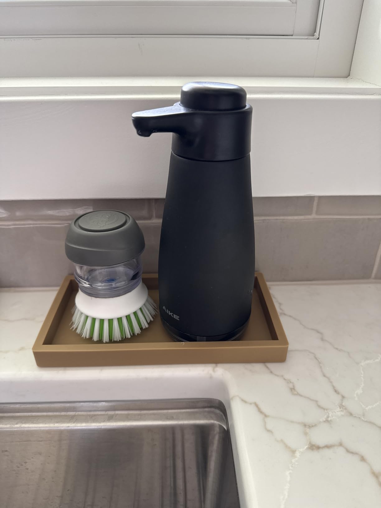 AIKE 15fl.oz Liquid Soap Dispenser for Dish and Hand Soap Matte Black customer photo 2