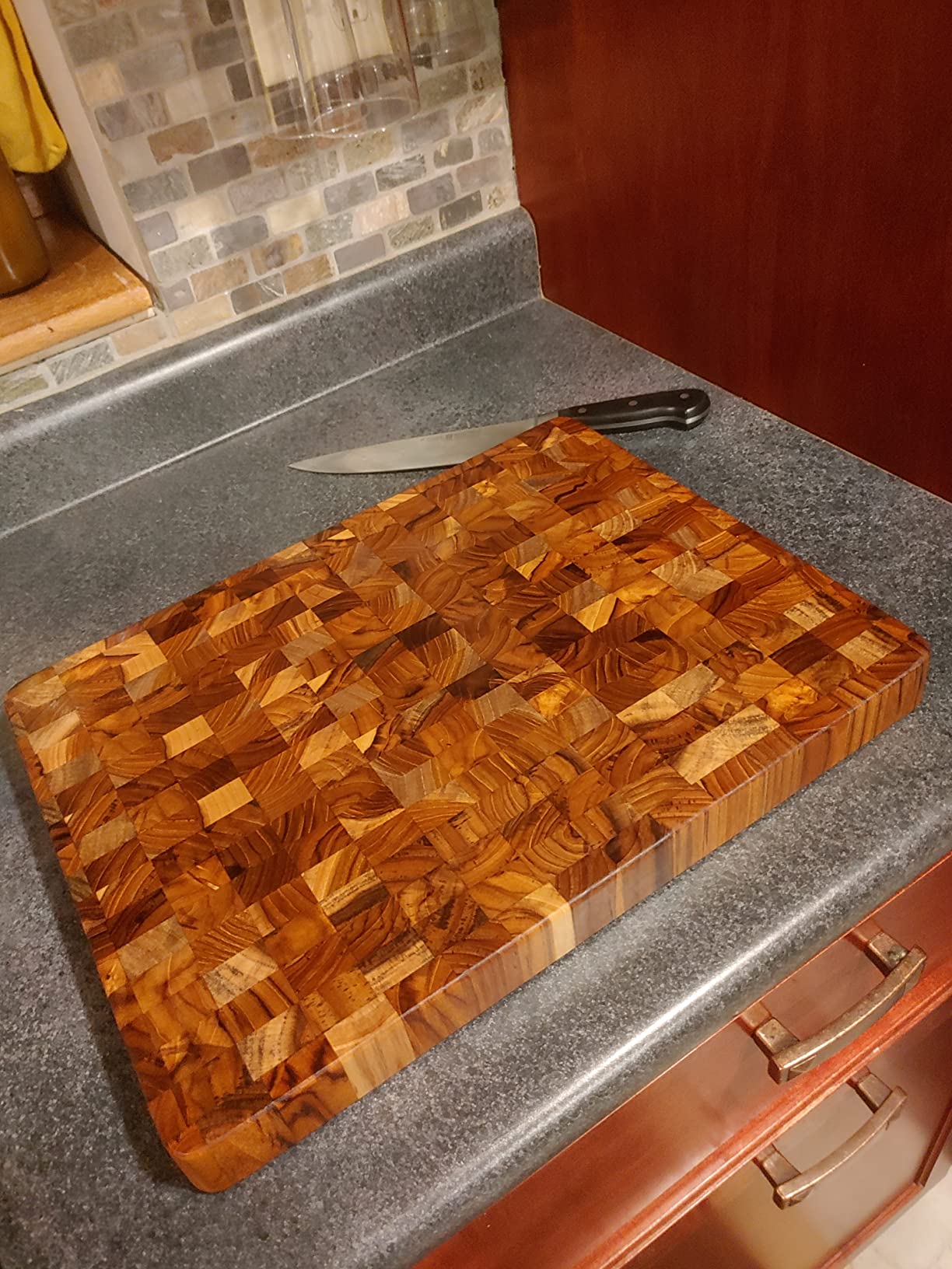 Yes4All Durable Teak Cutting Boards for Kitchen, [17''L x 13''W x 1.5