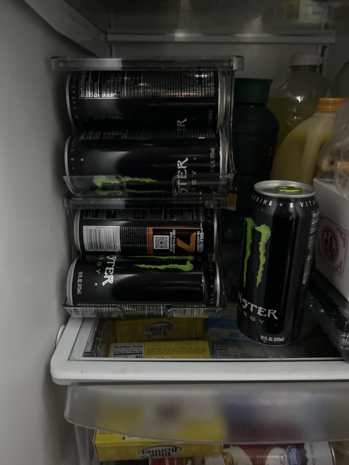 SCAVATA 2 Pack Soda Can Organizer for Refrigerator, Stackable Canned Food Pop Cans Container Can Holder Dispenser with Lid for Fridge Rack Freezer, Clear Storage Bins-Holds 12 Cans Each (Clear) customer photo 2