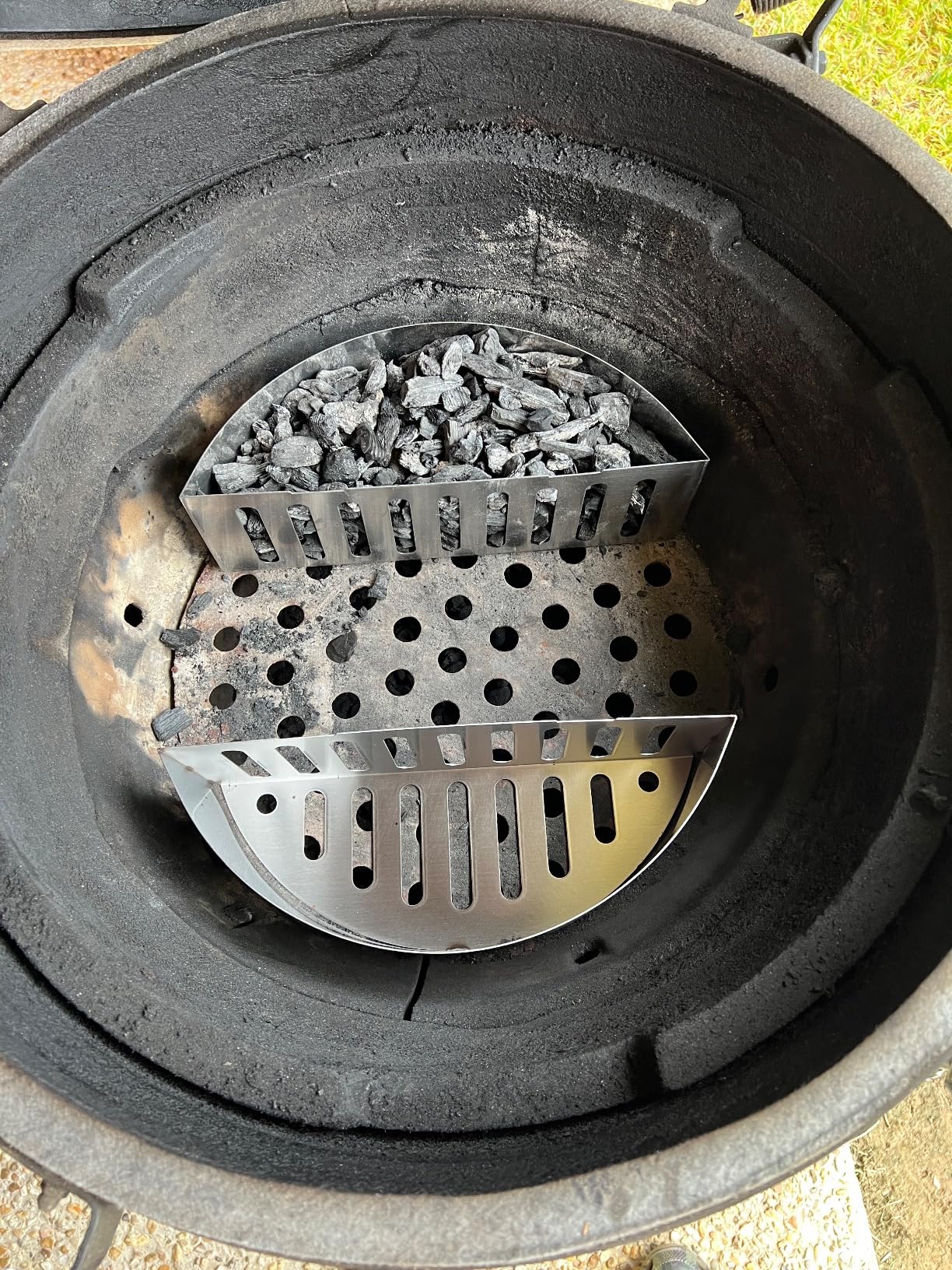 Skyflame 2 PCS Stainless Steel Charcoal Basket Holder, 2-IN-1 BBQ Grilling Accessories Compatible with Weber/Napoleon 22