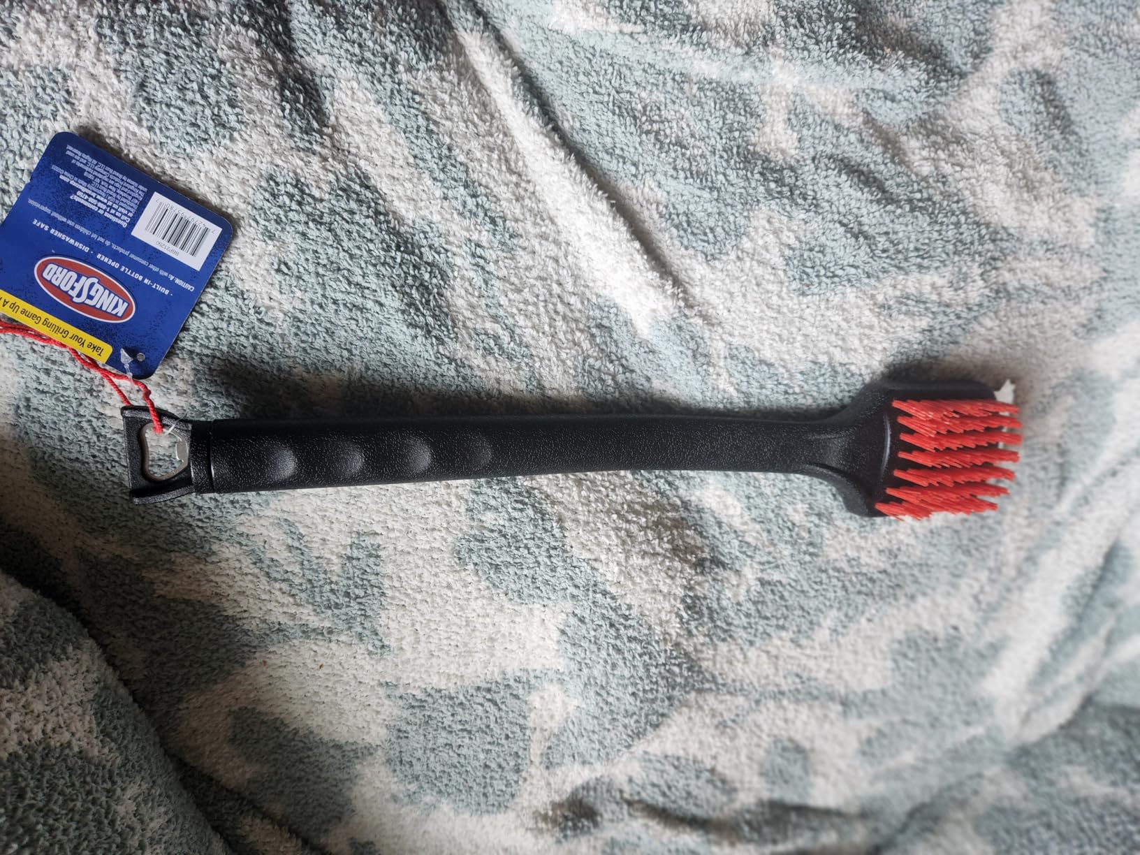 Kingsford Grill Cleaning Brush with Nylon Bristles and Scraper, Heavy Duty BBQ Grill Cleaner Tool with Rubber Handle and Bottle Opener, Outdoor Grill Brush for Cooled Grates, 17 Inch customer photo 1