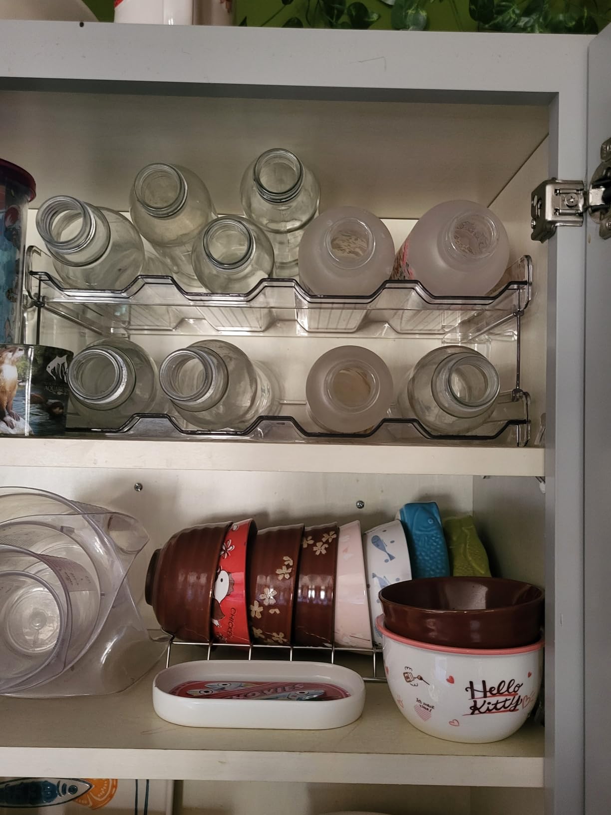 Lifewit Stackable Water Bottle Organizer for Cabinet, Plastic Bottle Holder Fits Bottles/Tumblers up to 3.8