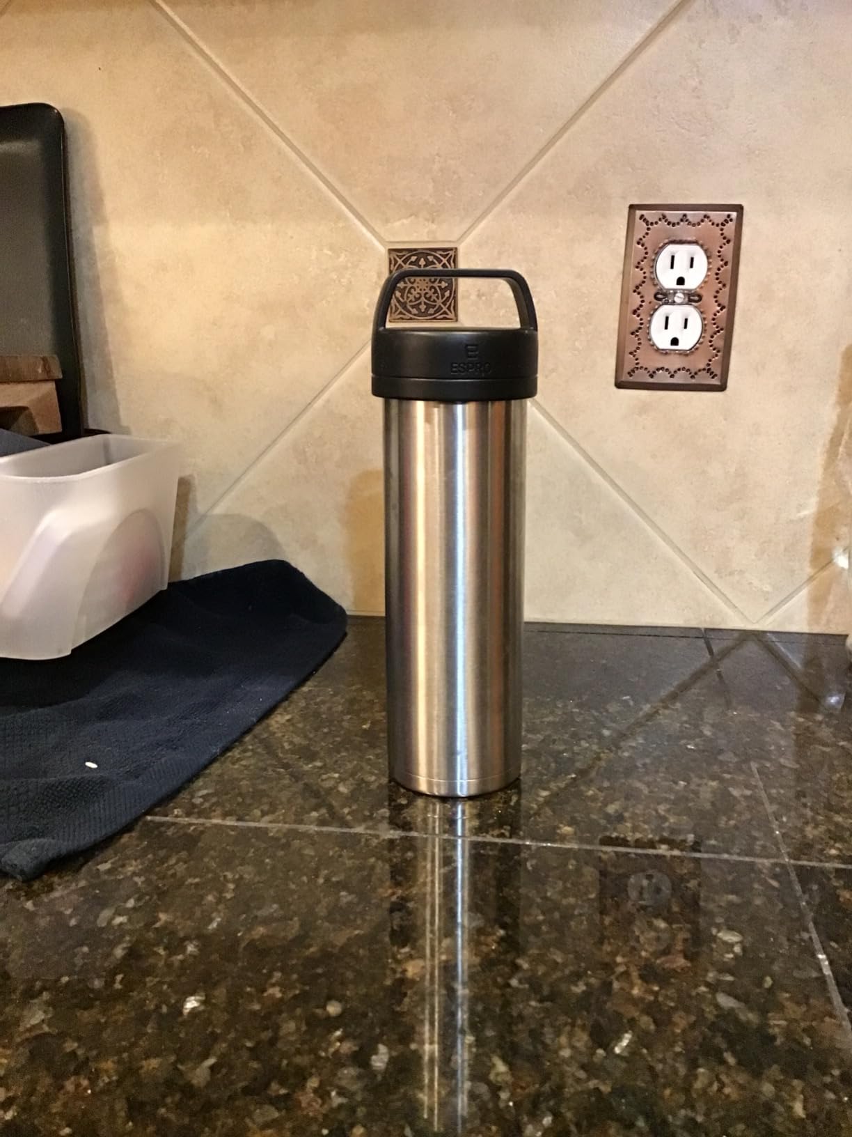 ESPRO P0 Ultralight French Press Coffee Maker for Travel, Vacuum Insulated Stainless Steel, 16 Ounces, Aegean Blue customer photo 1