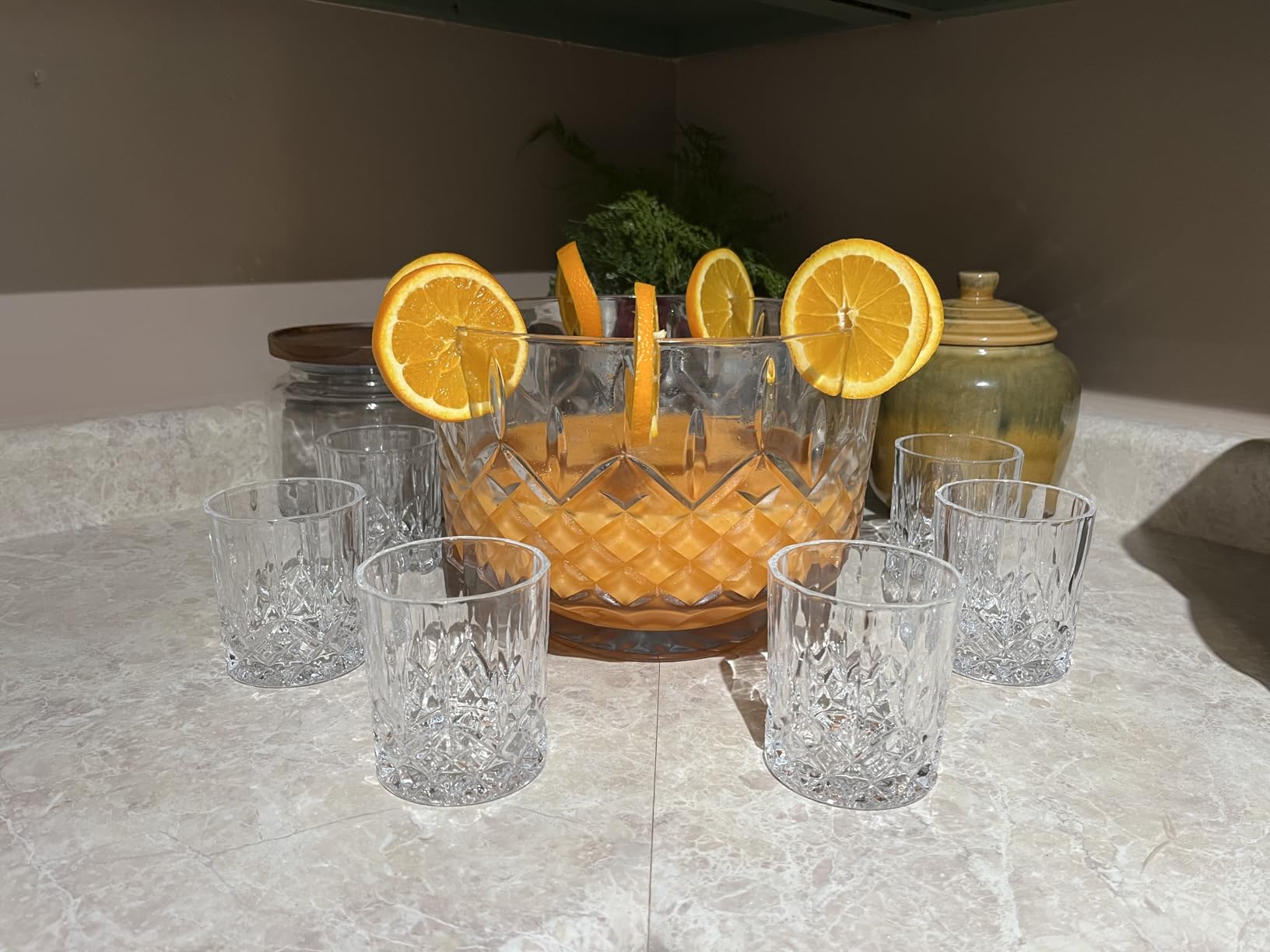 Viski Admiral Crystal Punch Bowl - Vintage Style Glass Punch Bowl for Parties - Serveware for Cocktails, Dishwasher Safe 2.5 Gallons 320oz Set of 1. customer photo 1