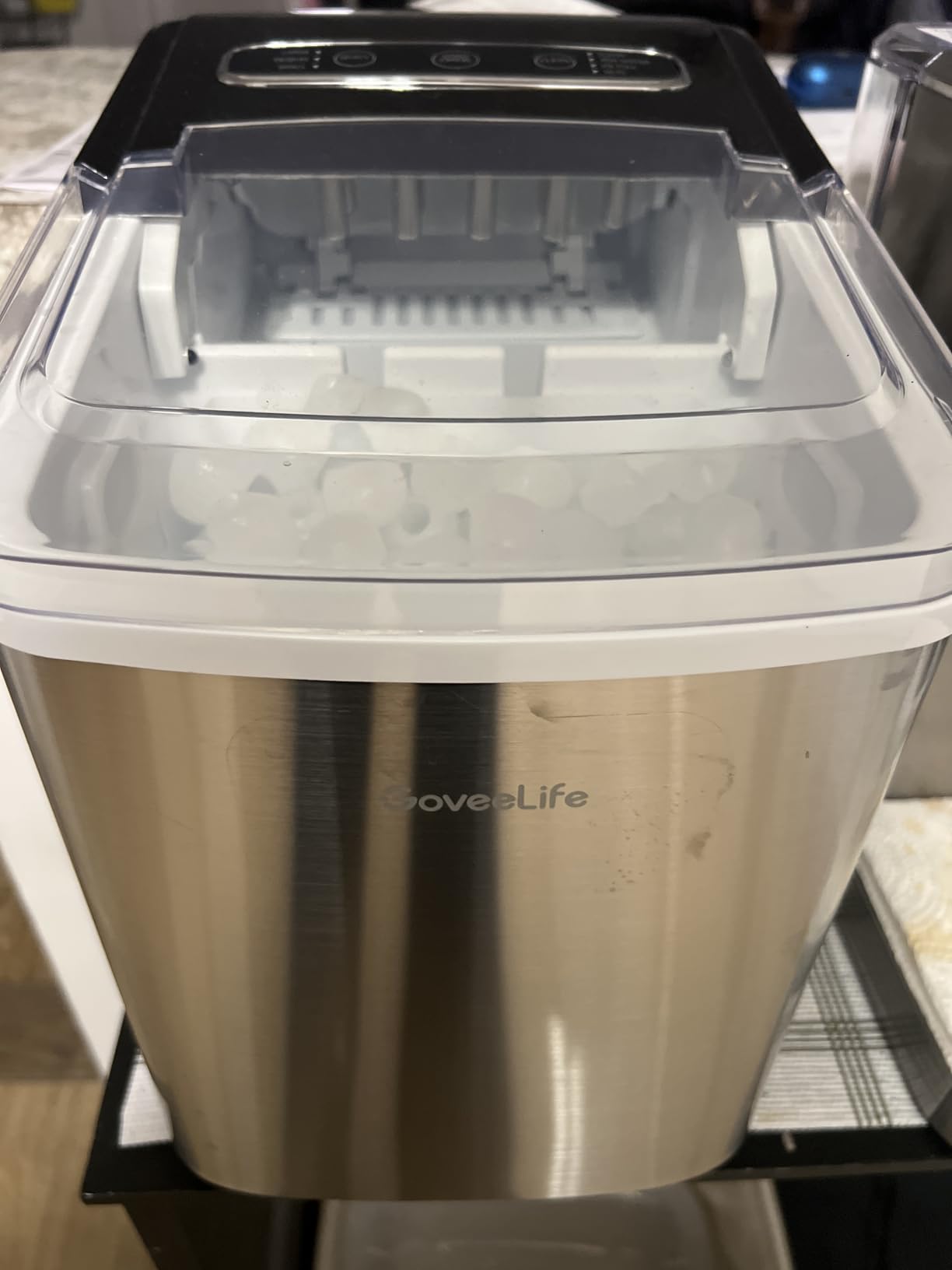 GoveeLife Smart Countertop Ice Makers, Portable Ice Maker Machine with Self-Cleaning, 6 Mins 9 Bullet Ice, 26lbs/24Hrs, Voice Remote for Home Kitchen Party Camping, with Ice Scoop Stainless Silver customer photo 1