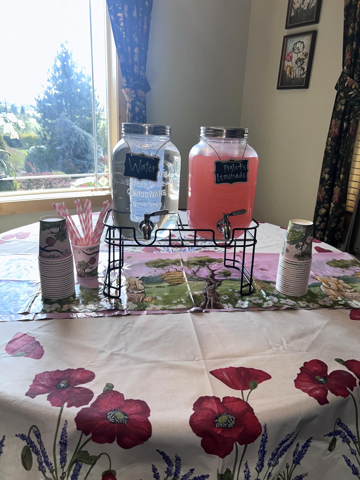 1 Gallon Glass Drink Dispensers For Parties 2PACK. Beverage Dispenser, Glass Drink Dispenser With Stand And Stainless Steel Spigot 100% Leakproof. Lemonade Dispenser With Ice Cylinder customer photo 1