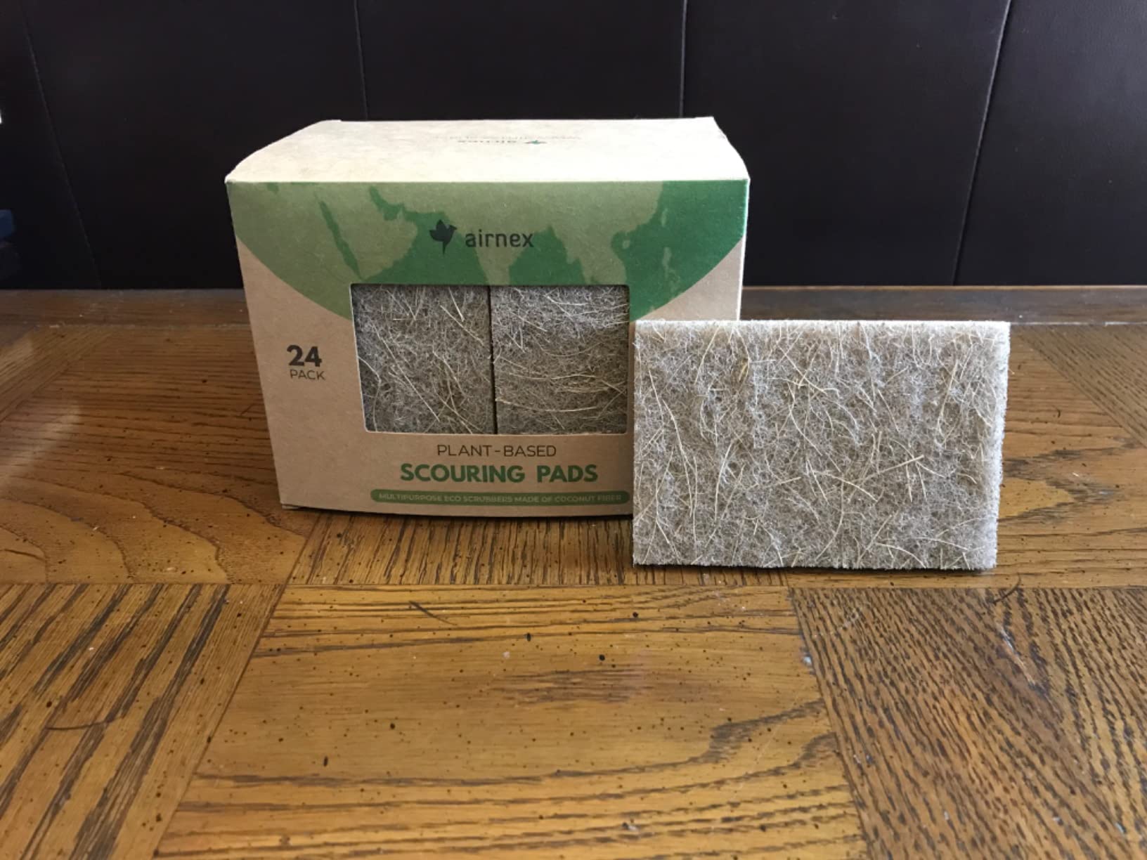 AIRNEX Plant-Based Scouring Pads for Dishes - Coconut Husk Non Scratch Scrub Pads - Natural Kitchen Scrubbing Pads for Pots & Pans - Eco Friendly & Non Abrasive Dish Scrubber Pads - Pack of 12 customer photo 2