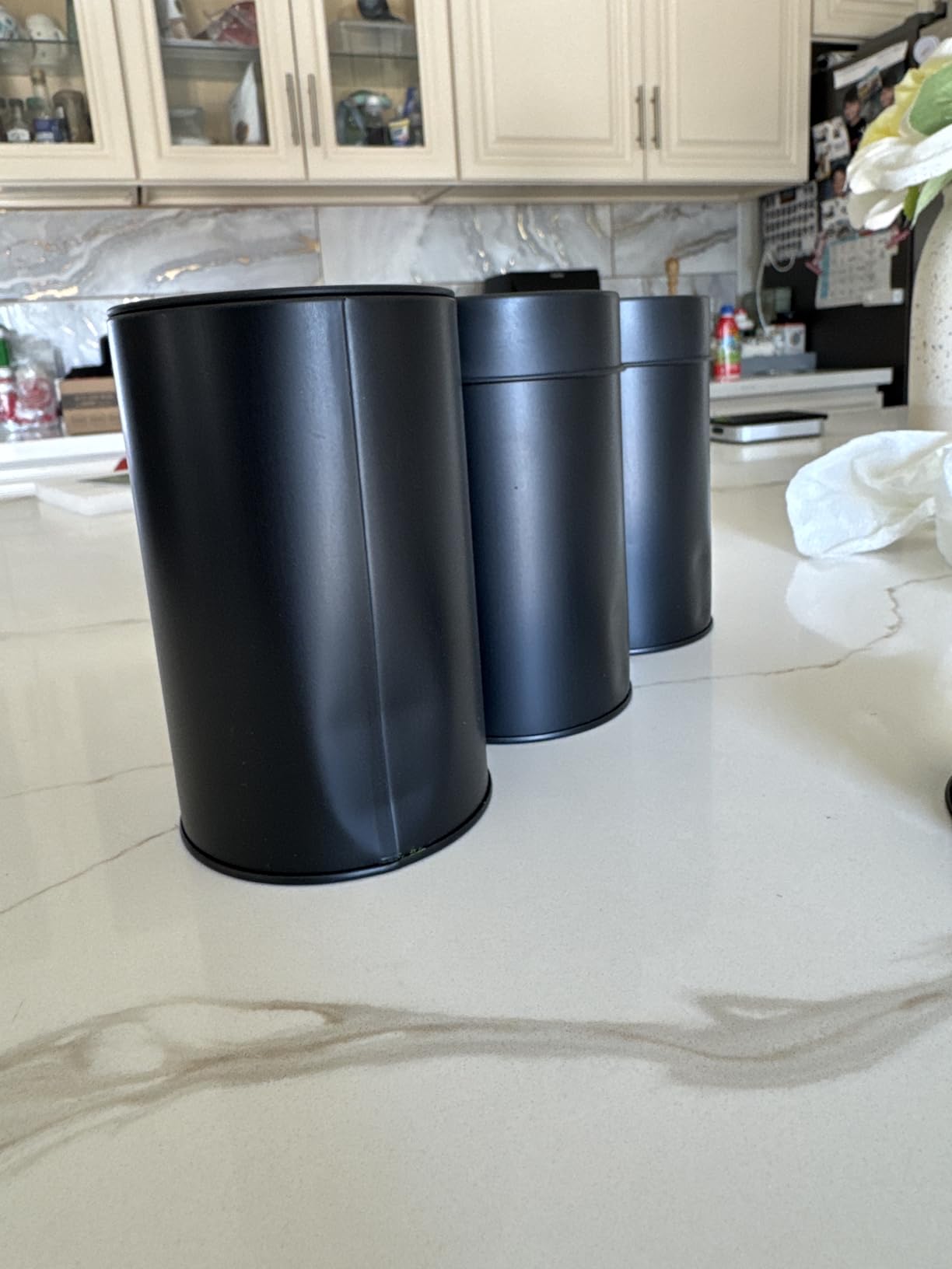 Zopeal 10 Pack Metal Tea Tin Canister with Airtight Double Lids 16 oz Round Tin Can with Lid Double Sealed Small Kitchen Container for Loose Tea Storage Coffee Sugar Candy Herbs and Spices customer photo 2