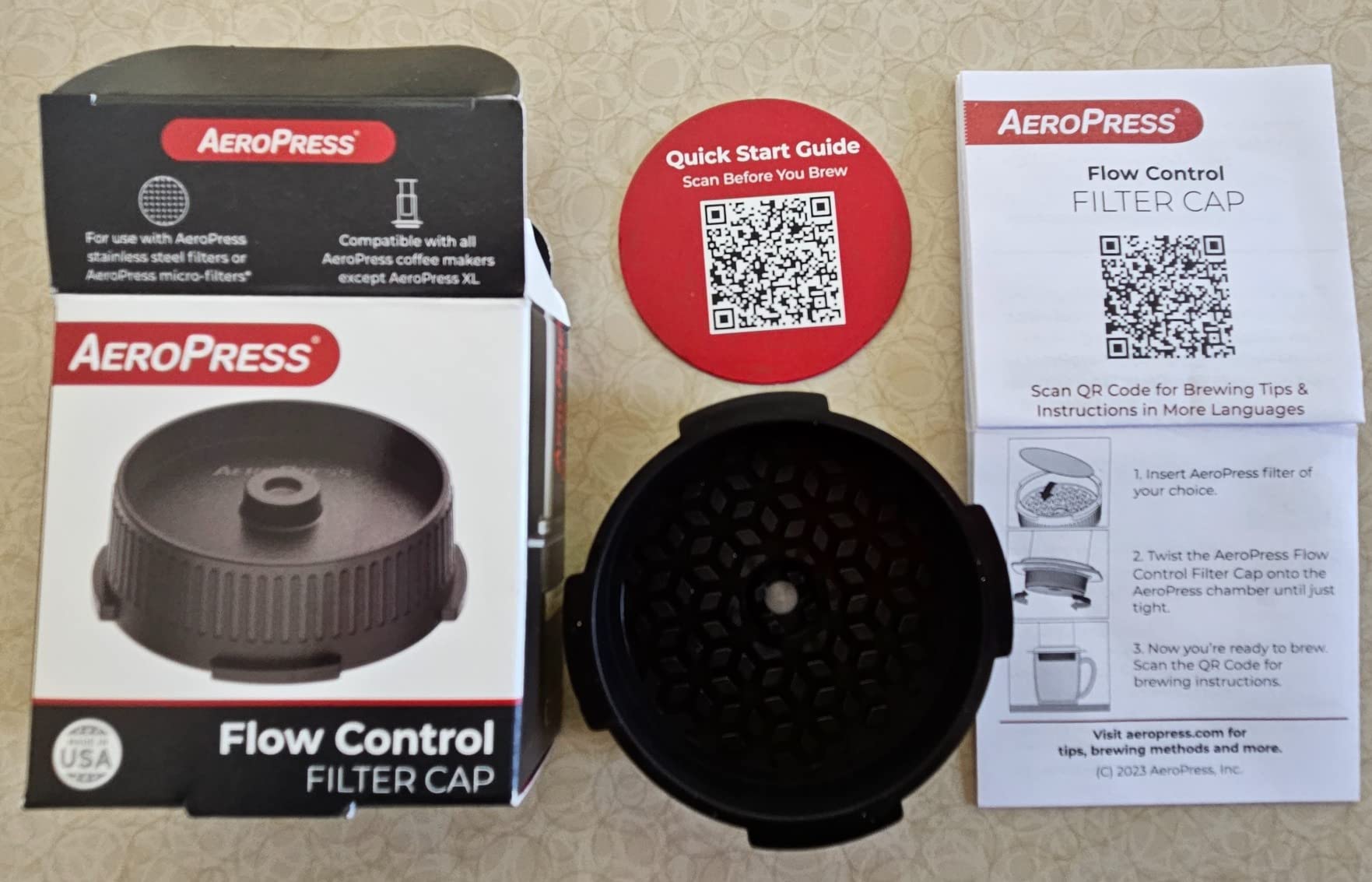 AeroPress Flow Control Filter Cap, Stops Drip for Full Control Over Grind Size & Time, Brew Classics, Espresso Style, Lattes, Cold Brew & More, Fits Standard Size AeroPress Manual Coffee Maker customer photo 2