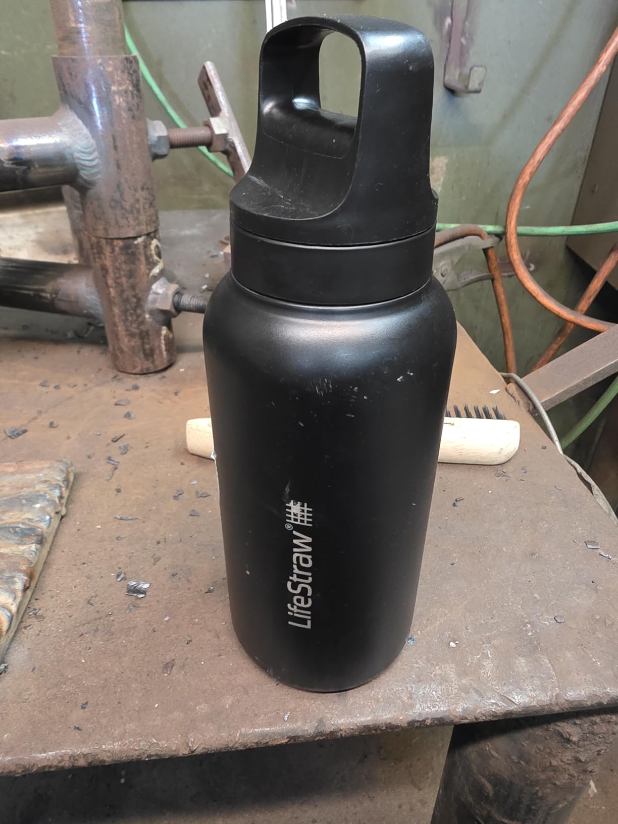 LifeStraw Go Series - Insulated Stainless Steel Water Filter Bottle for Travel and Everyday Use Removes Bacteria, Parasites and Microplastics, Improves Taste, 24oz Kyoto Orange customer photo 2