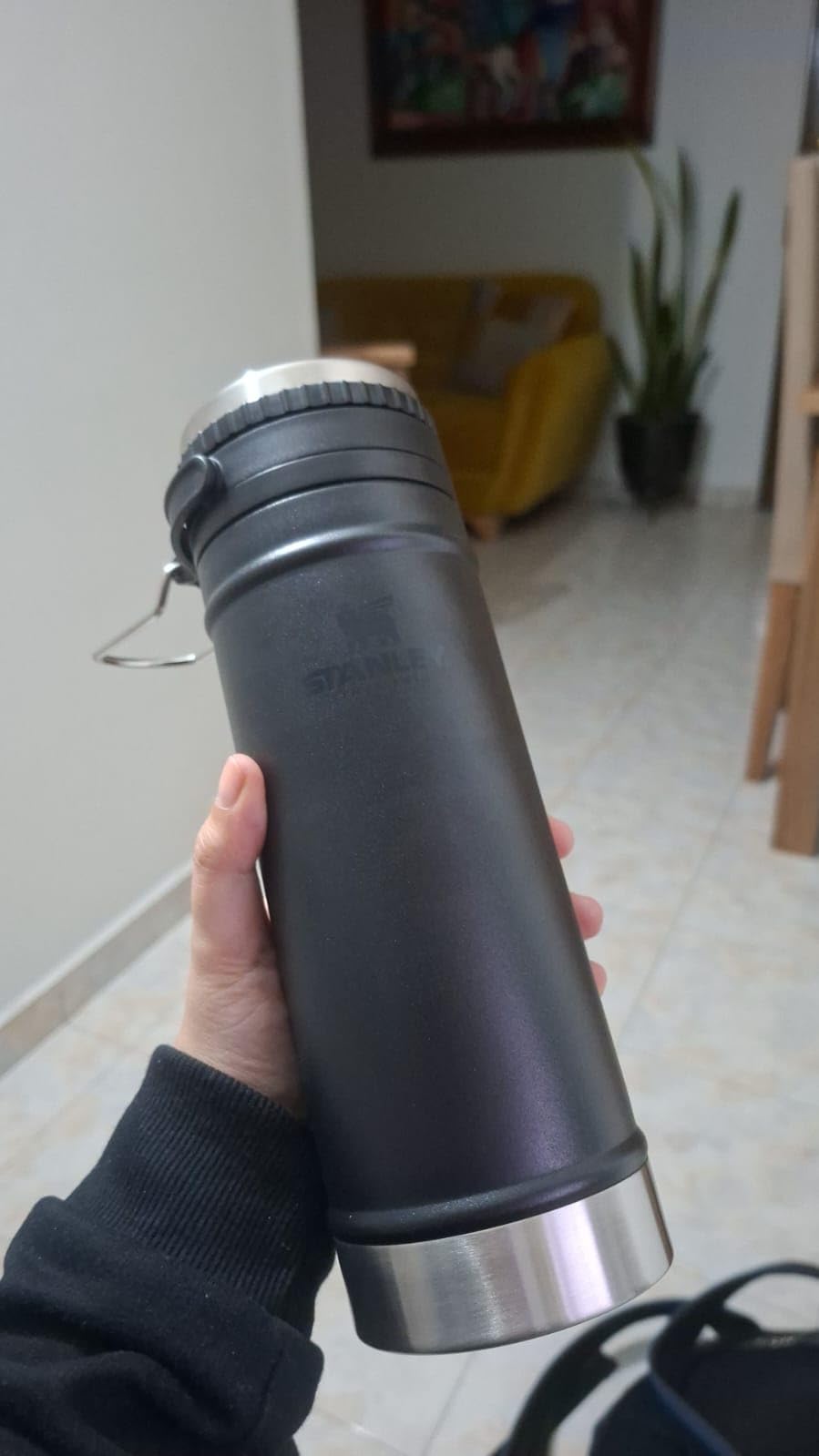 STANLEY Travel Mug with Integrated French Press 16 oz | 5 Minute Brew, 4 Hours Hot, Leakproof Lid | Mesh Filter for Coffee Grounds | Insulated Stainless Steel Coffee Maker | BPA-Free | Cream Gloss customer photo 1