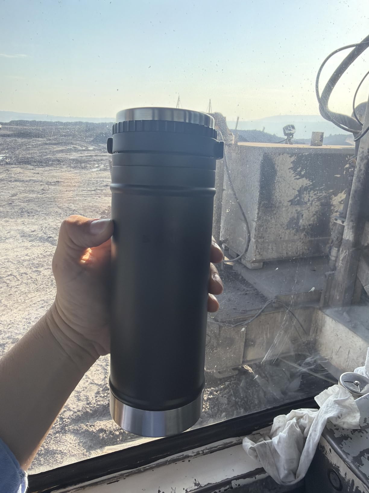 STANLEY Travel Mug with Integrated French Press 16 oz | 5 Minute Brew, 4 Hours Hot, Leakproof Lid | Mesh Filter for Coffee Grounds | Insulated Stainless Steel Coffee Maker | BPA-Free | Cream Gloss customer photo 2