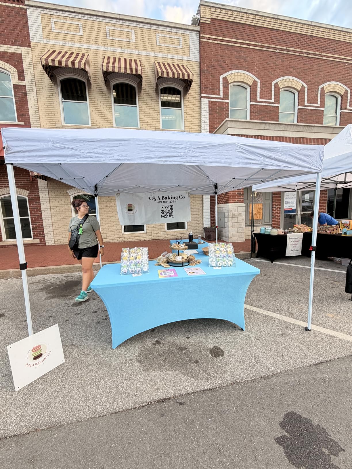 Obstal 6ft Stretch Black Spandex Table Cloth for Standard Folding Tables - 2 Pack Universal Rectangular Fitted Tablecloth Protector for Wedding, Trade Show, Vendor Stand customer photo 1