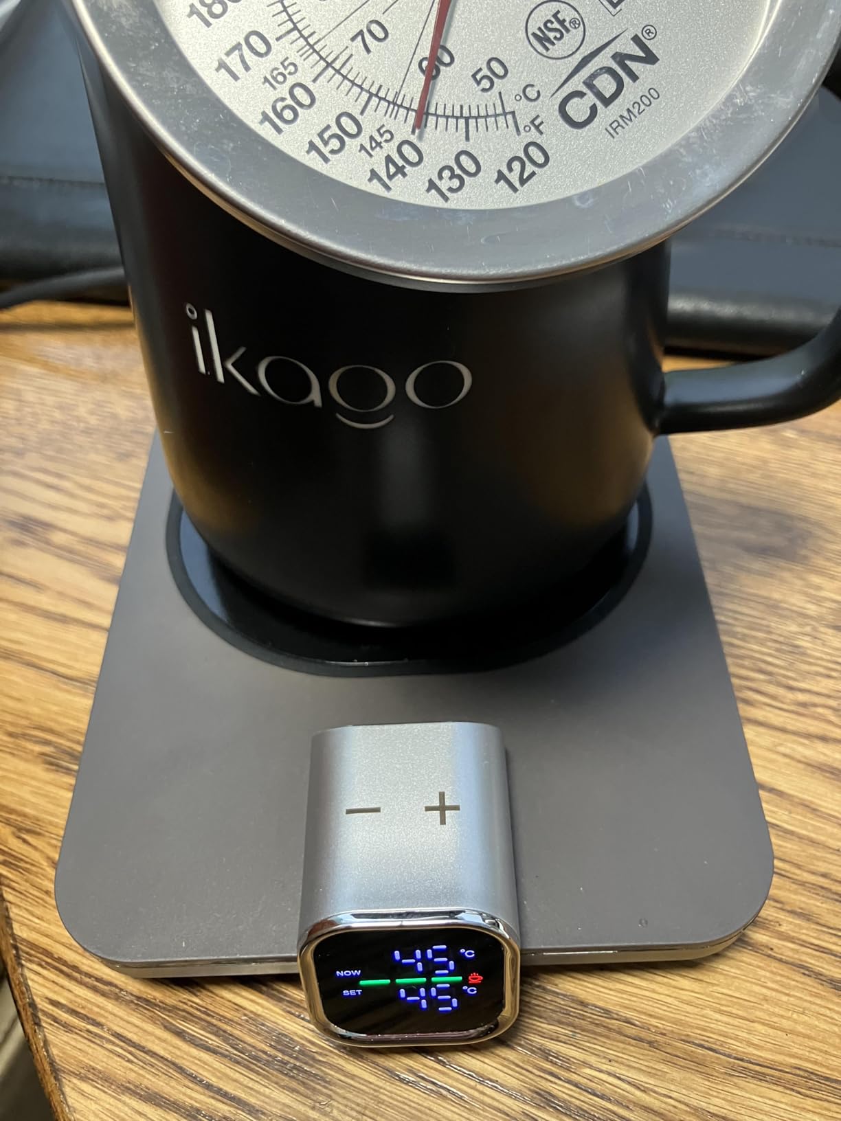 Coffee Mug Warmer & iKago Mug Set, Accurate Temperature Control Smart Heated Mug for Desk, Electric Coffee Warmer with Auto Shut Off & Real-Time Temp Display, Gifts for Men Women, 15oz Ceramic Mug customer photo 1