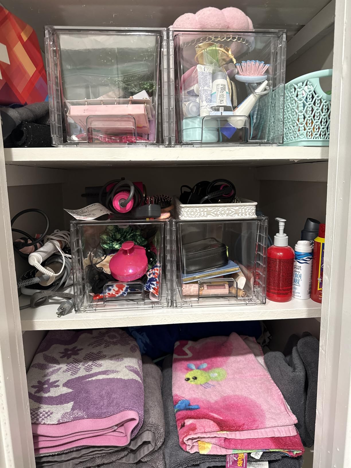 Vtopmart 4 Pack Large Stackable Storage Drawers,Easily Assemble Acrylic Bathroom Closet Undersink Organizers and Storage,Plastic Bins for Kitchen Cabinets,Pantry,Makeup,Medicine Organization customer photo 2