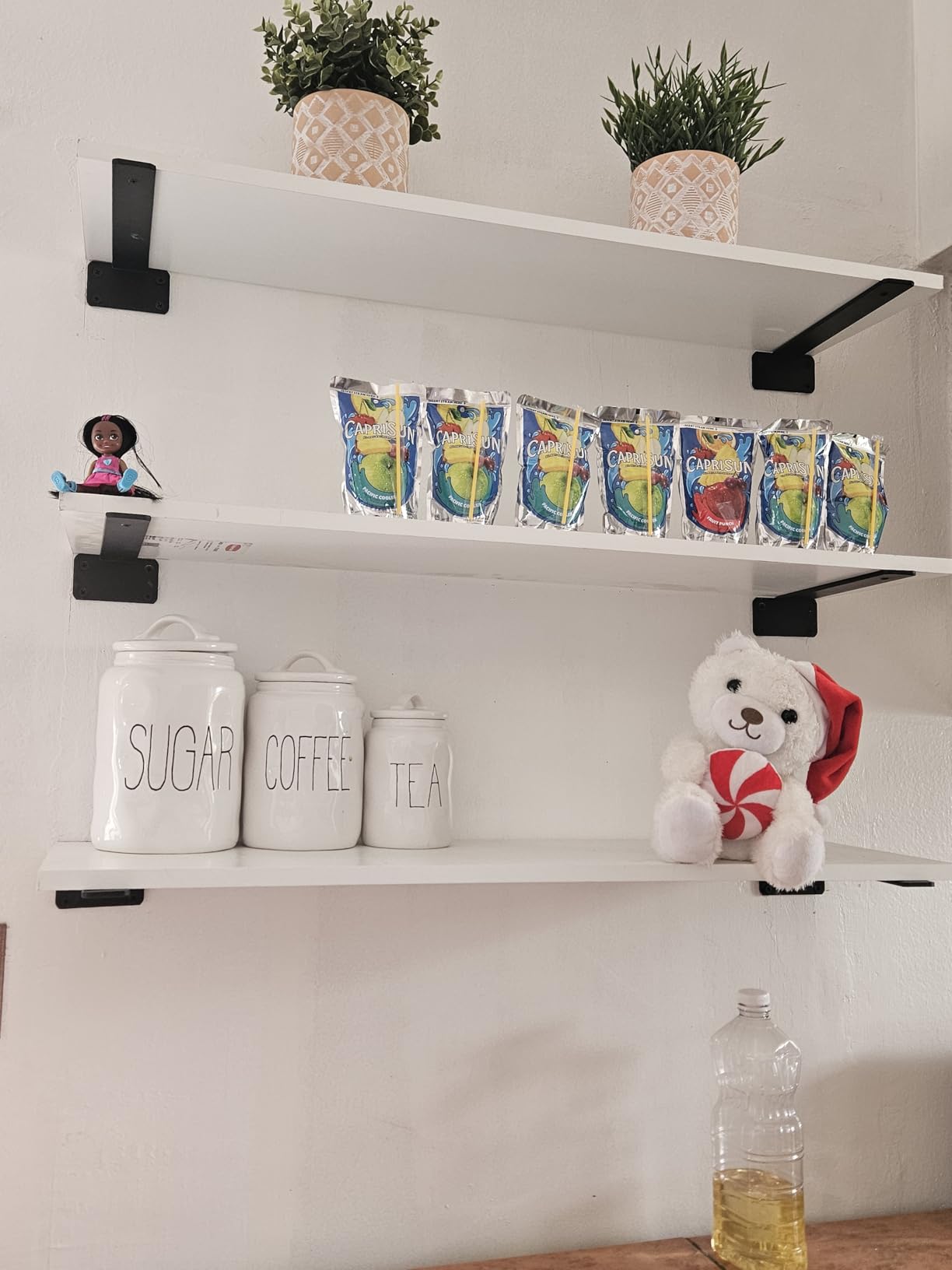 12 Pack - 10 inch Black Hidden L Shelf Bracket (1/5 Inch Thicked) Iron Floating Shelf Brackets Rustic Industrial Metal Brackets for Shelf Support customer photo 2