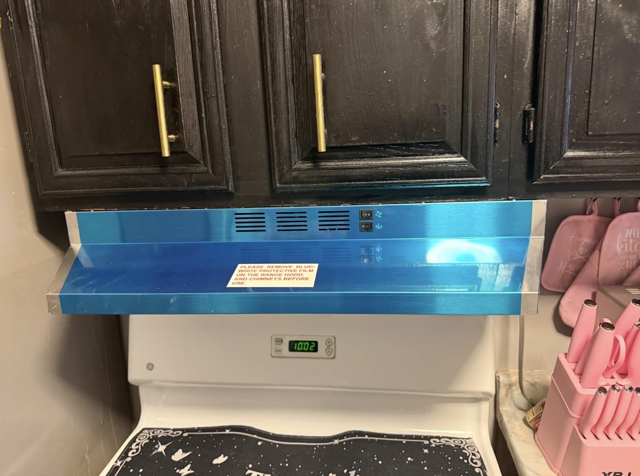 SNDOAS Range Hood 30 inch Under Cabinet, Ducted/Ductless Convertible Kitchen Hood, Stainless Steel Vent Hood with LED Light, Under Cabinet Hood with 2 Speed Exhaust Fan, Black customer photo 1