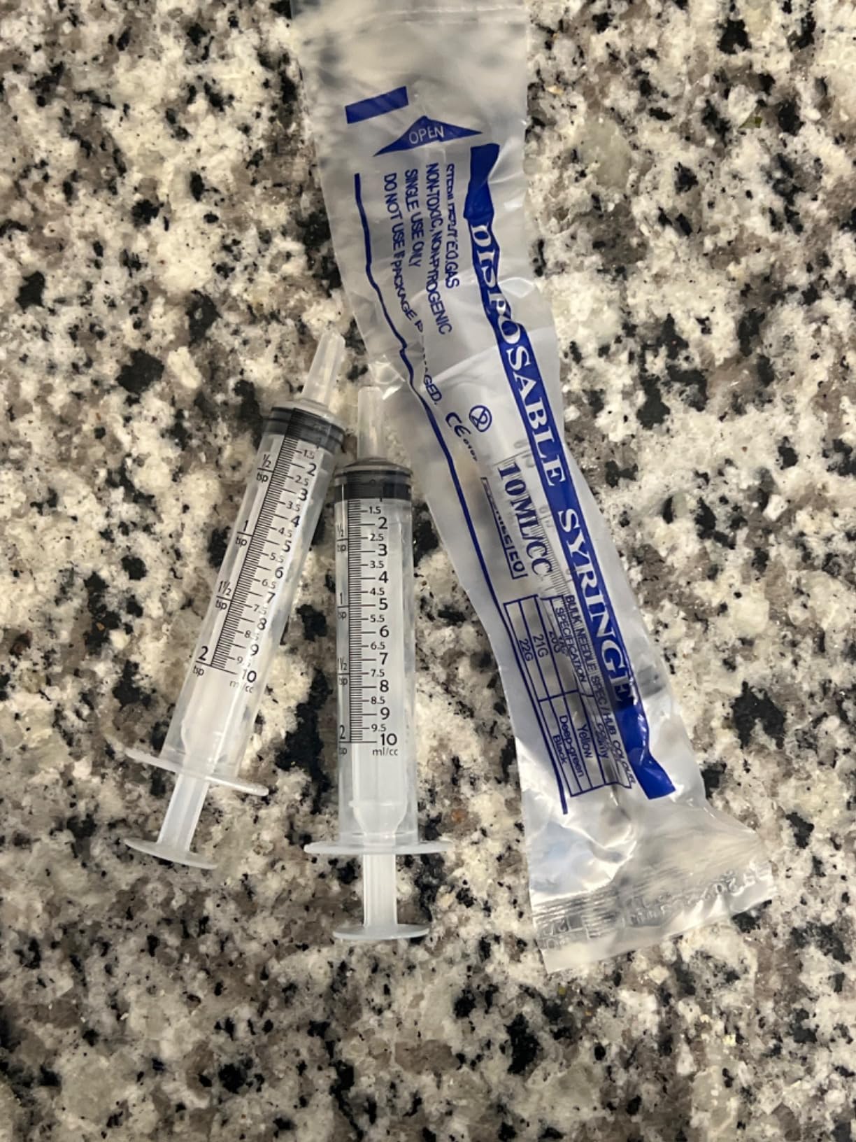 10mL Syringe for Liquid, Food, Oral, Scientific Labs, Measurement, Dispensing, Press-In Adapter, Craft, Big Tip with Cap- 3 Pack 10ml Syringes with tsp & mL Measurement customer photo 1