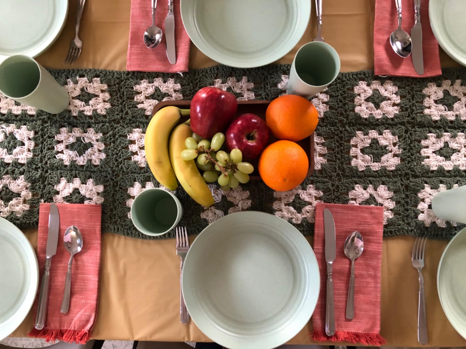 Wheat Straw Dinnerware Sets | Unbreakable Dinnerware Sets | Dishwasher Microwave Safe Dinnerware | Eco Friendly Non Breakable Dinnerware Sets | RV Outdoor Camping (Green, Service for 8 (32 pcs)) customer photo 1