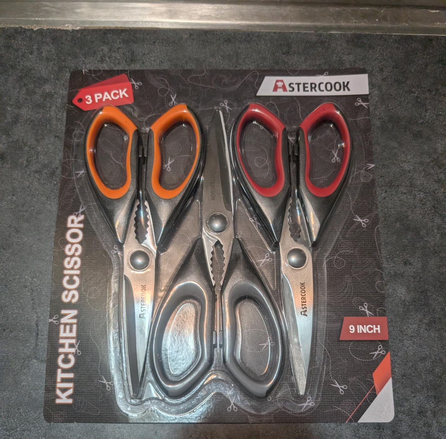 Astercook Kitchen Scissors All Purpose Heavy Duty,3 Pack Kitchen Shears Set,Stainless Steel Kitchen Gadgets for Cutting Food,Poultry,Meat,Vegetable,Herb Dishwasher Safe Utility Tools Home Gift customer photo 1
