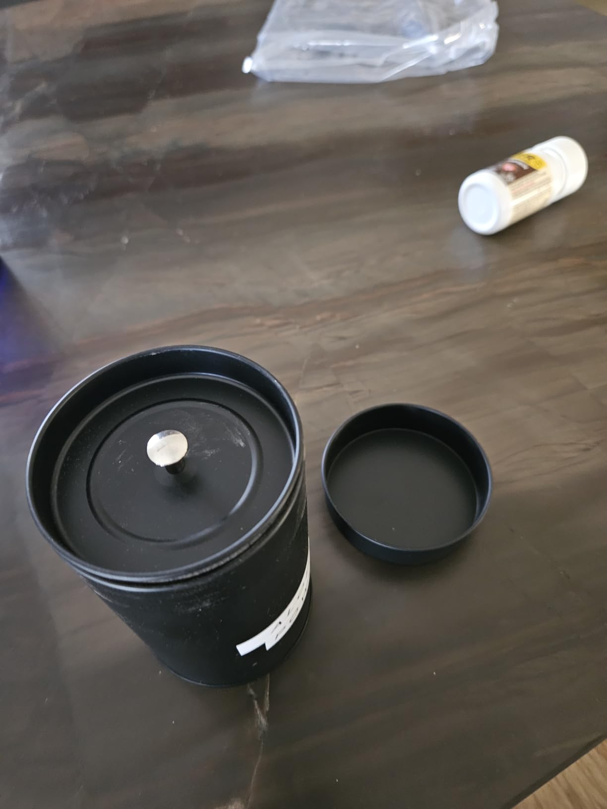 Tanlade 10 Pcs Tea Tin Canister Metal Round Can with Airtight Lid Double Sealed Tea Tin Canisters, with 1 Erasable Chalk Marker and 16 Stickers for Loose Leaf Coffee Sugar, 14 oz customer photo 2