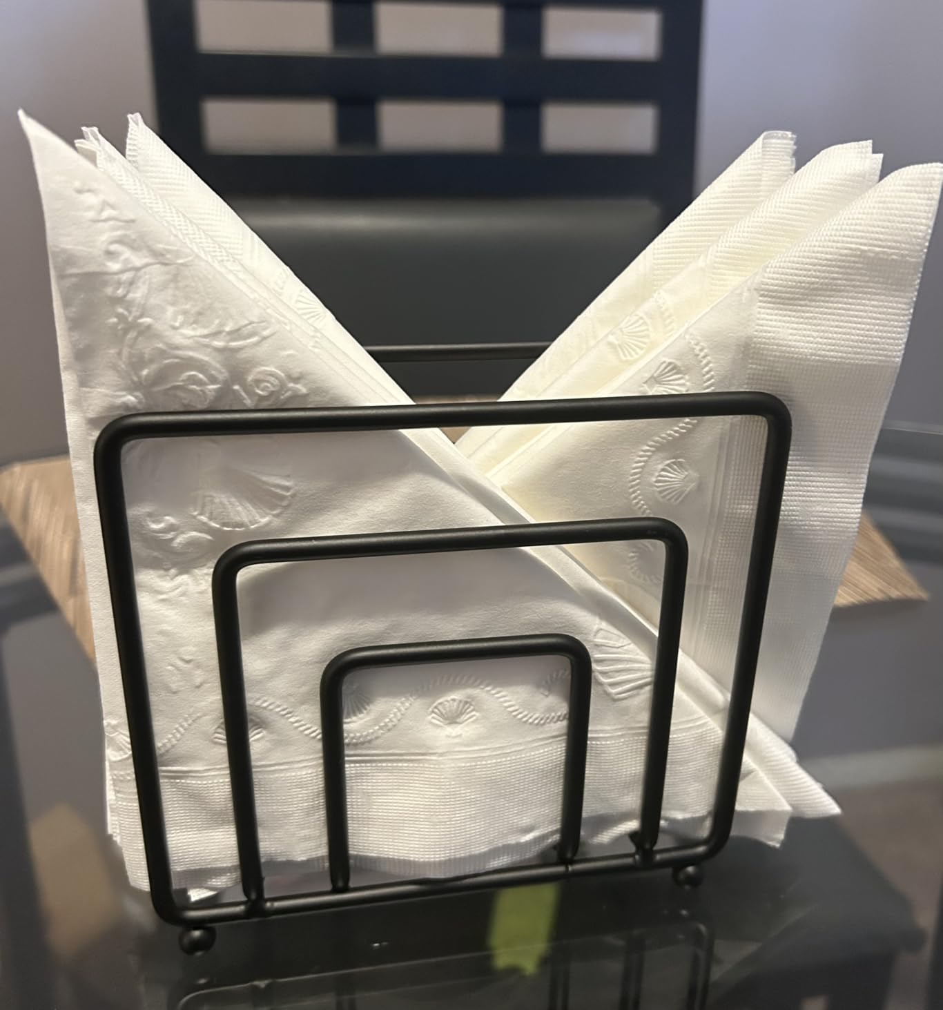 Napkin Holder for Table, Modern Metal Black Napkin Holders for Kitchen Dining Tables & Countertops, Paper Cocktail Napkins Holder Dispenser for Indoor & Outdoor Use by LAIHIFA customer photo 1