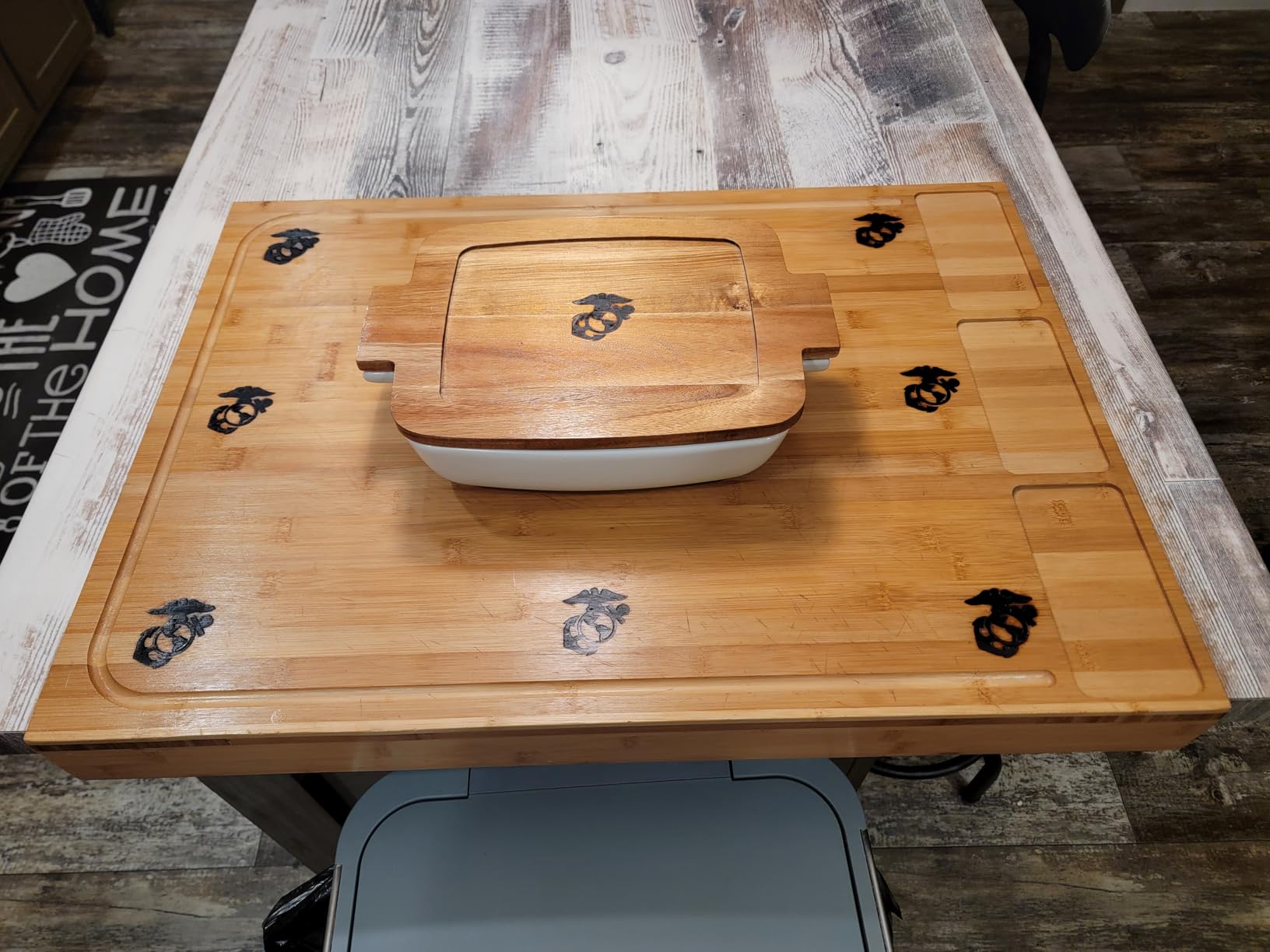 BAMOTTO CRAFTBAMBOO 30 x 21 in Extra Large Bamboo Cutting Board, Stovetop Cover, Sink Cover, Noodle Board with Detachable Legs & Detachable Non-Slip Front Lip for Kitchen Countertop customer photo 1