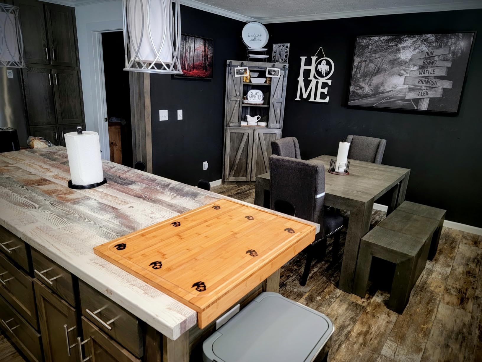 BAMOTTO CRAFTBAMBOO 30 x 21 in Extra Large Bamboo Cutting Board, Stovetop Cover, Sink Cover, Noodle Board with Detachable Legs & Detachable Non-Slip Front Lip for Kitchen Countertop customer photo 2