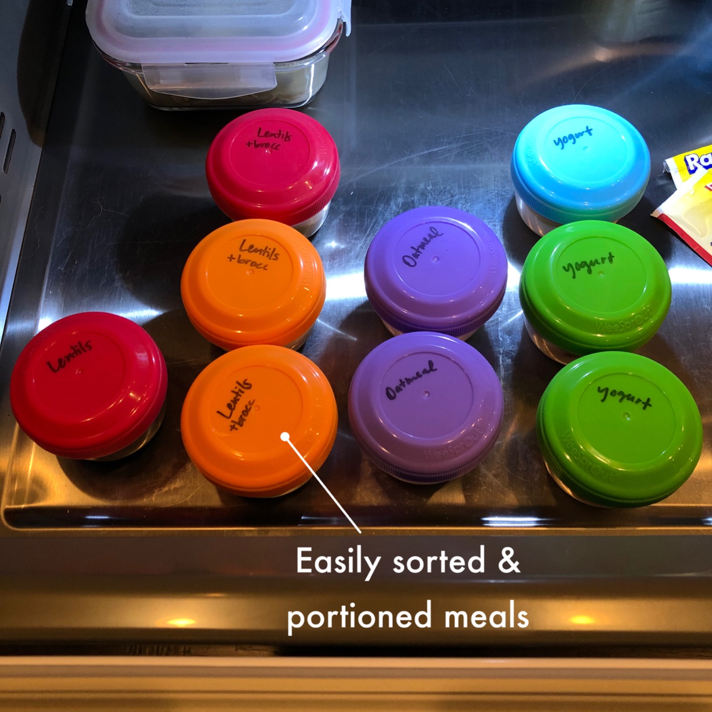 WeeSprout Leakproof Baby Food Storage - 12 Set, Small Plastic Containers with Lids, Lock in Freshness, Nutrients & Flavor, Freezer & Dishwasher Friendly, 4oz Snack Containers (Variety Matte) customer photo 1