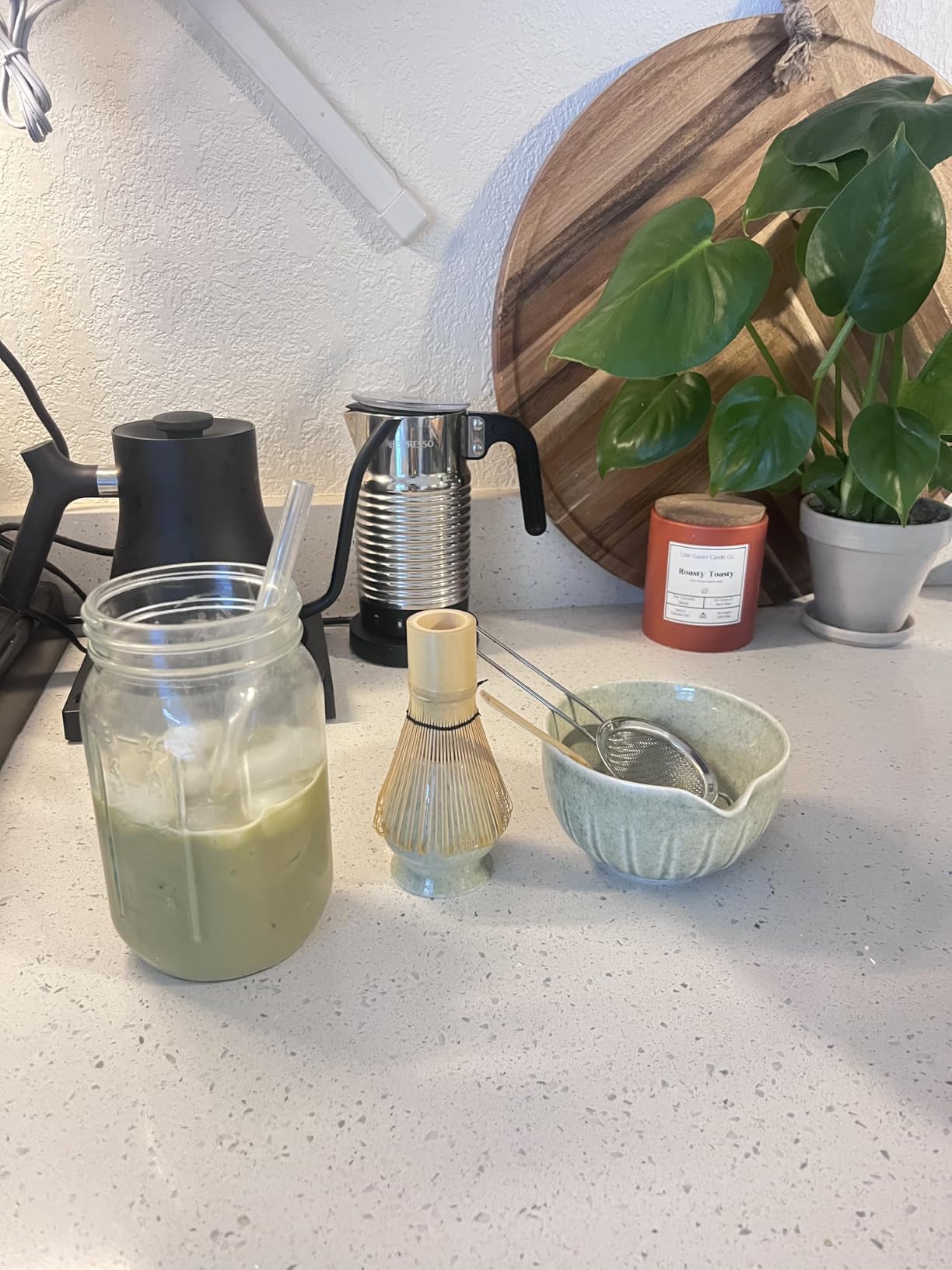 TANG PIN Matcha Set - Match Bowl and Whisk, 15 OZ, Matcha Scoop | Matcha Whisk Stand (Chasen Holder) - 5pc Perfect Matcha Kit for Matcha Tea Ceremony (Mottled Green) customer photo 2