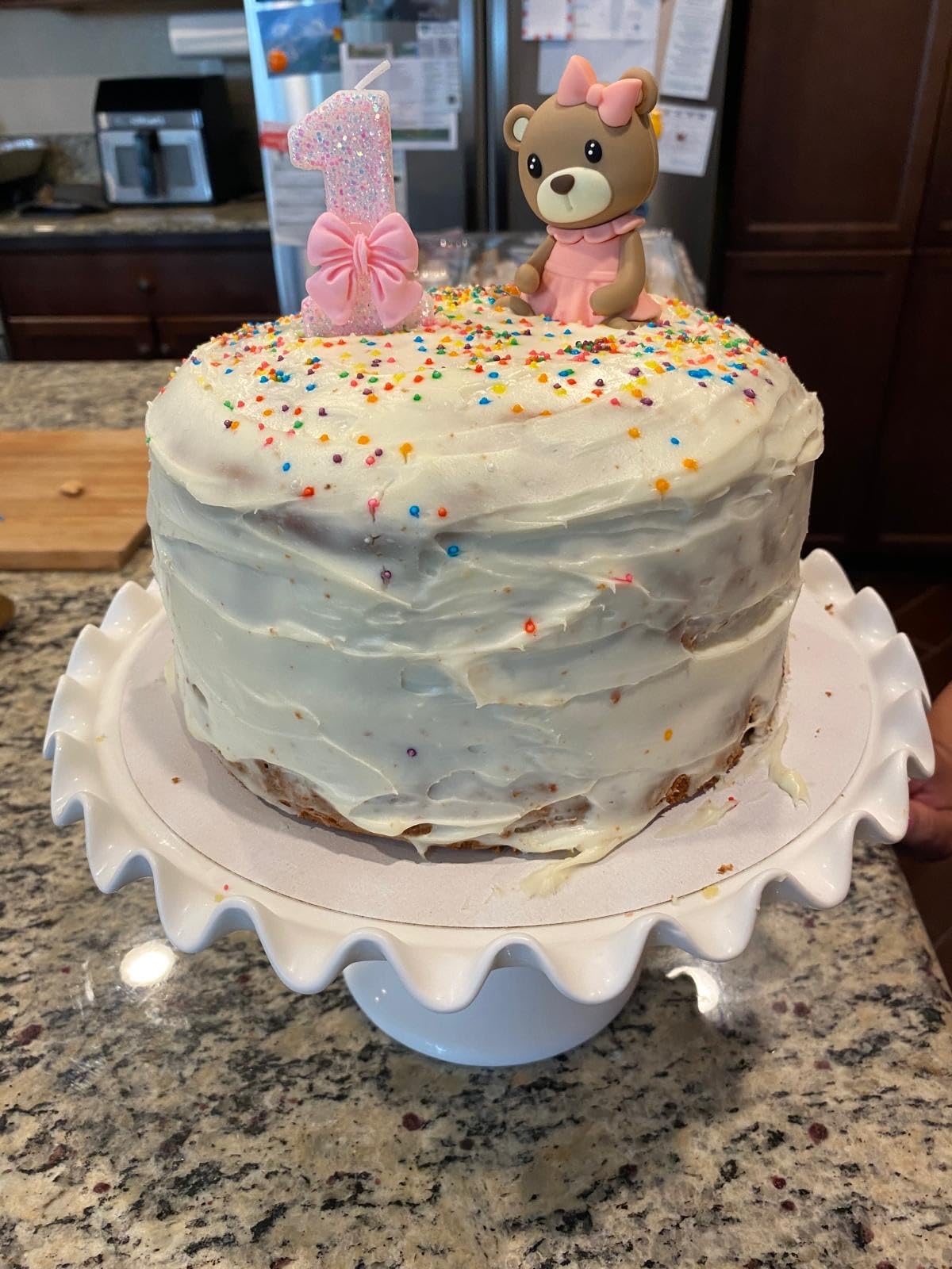 12-Inch Porcelain Round Cake Stand - White Dessert Stand for Wedding, Birthday Party customer photo 1