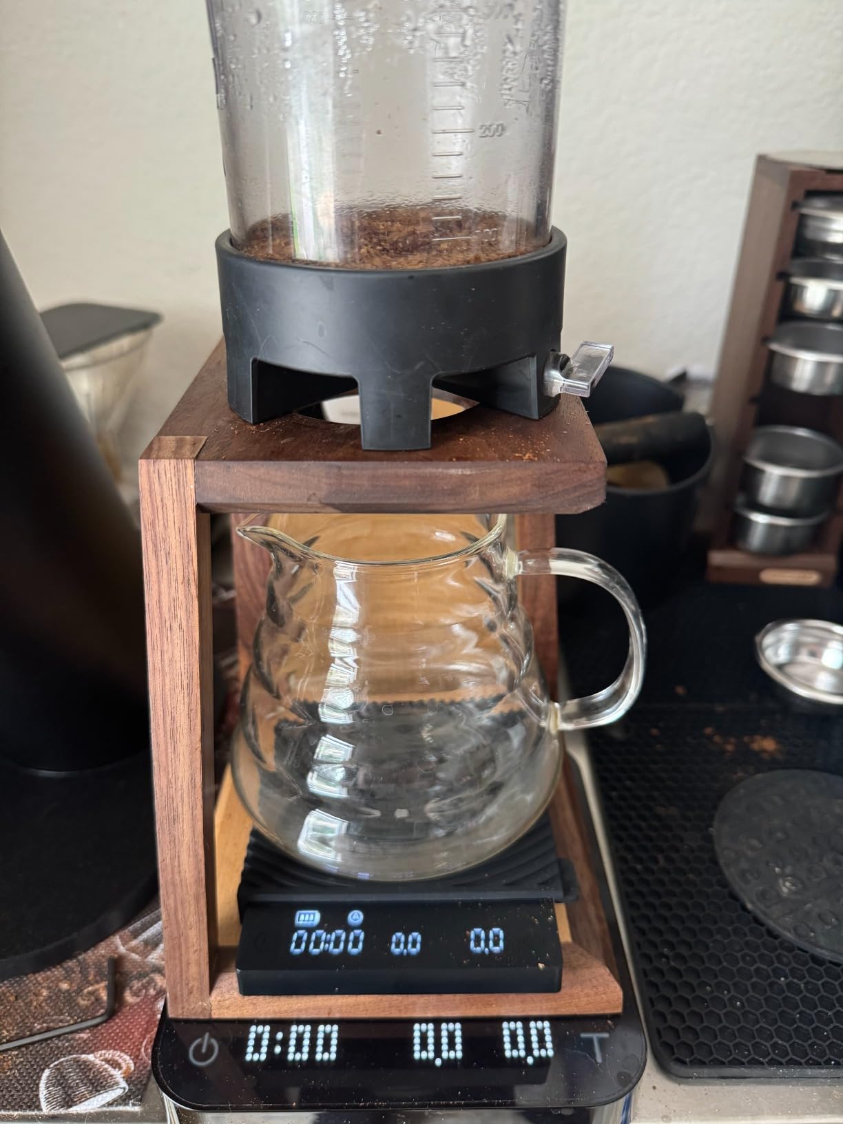 watchget Pour Over Coffee Station Coffee Dripper Stand Wooden Drip Station Pour Over Coffee Maker Stand Filter Holder customer photo 1