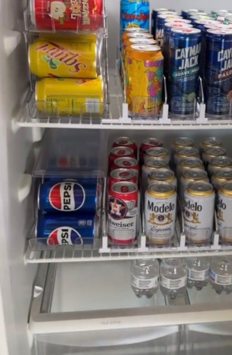 ClearSpace Soda Can Organizer & Soda Can Dispenser for Refrigerator - Fridge Organizer & Stackable Drink Organizer for Fridge or Refrigerator - Holds 12 Cans Each, BPA Free - 2 Pack customer photo 2