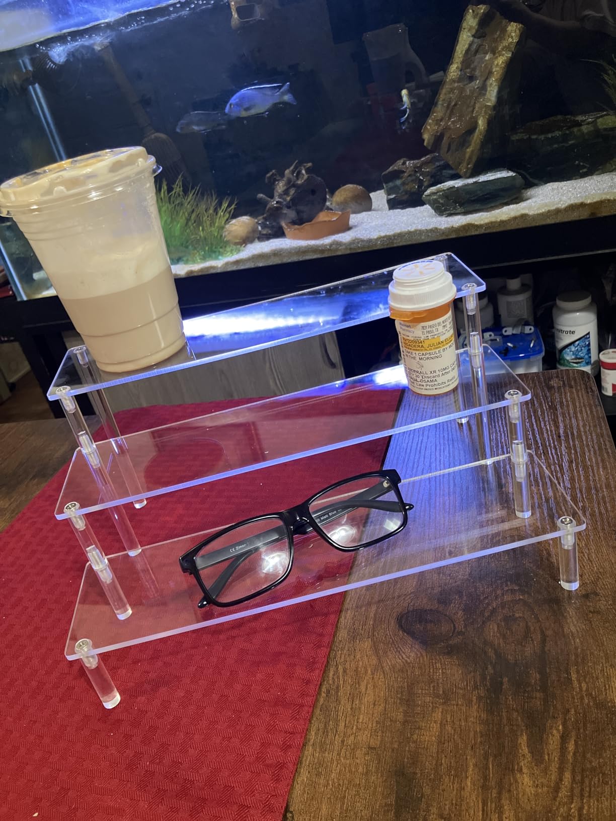 Aredpoook Acrylic Display Risers, 3 Tier Perfume Organizer Stand, Clear Cupcake Stand Holder, Large Shelf Risers for Figures, Dessert Shelves for Party, Display Shelf for Decoration and Organizer customer photo 2