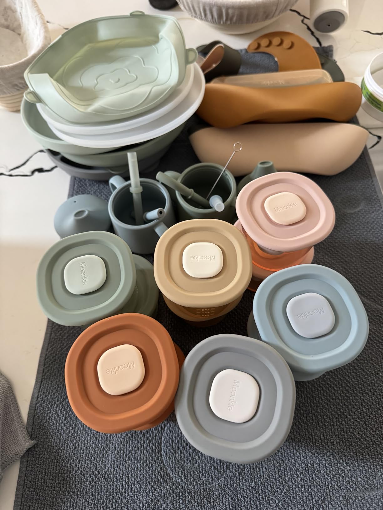 Moonkie Silicone Baby Food Containers | 4 oz Baby Food Storage Jars with Airtight Lids | Reusable Baby Food Jars, Freezer,Microwave and Dishwasher Safe, Perfect for Infant & Toddler customer photo 2