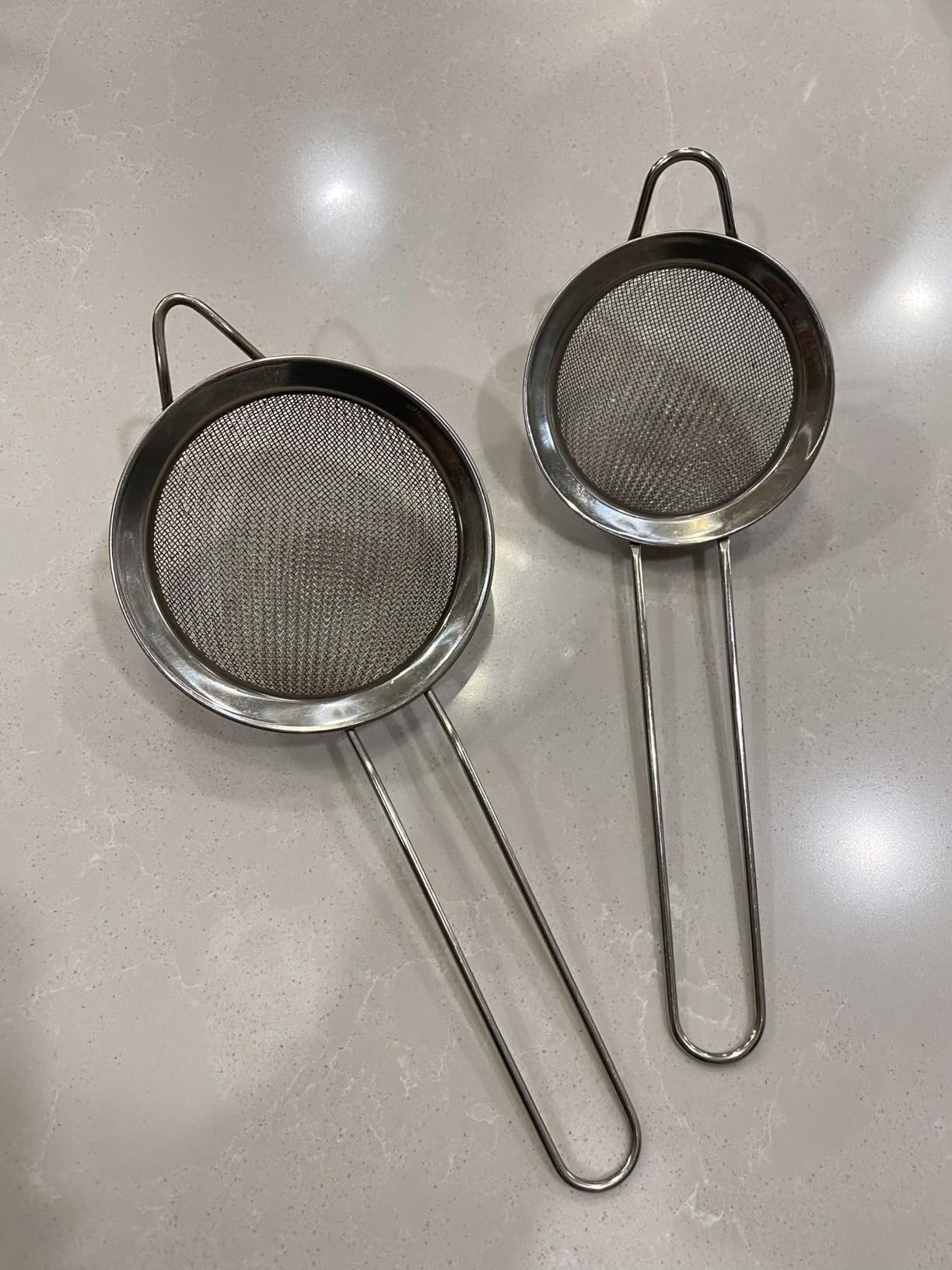 2 Pack Fine Mesh Strainer, Small Stainless Steel Sieves with Handles, for Steeping Loose Leaf Tea, Straining Cocktail, Juice and Sifting Flour, Powdered Sugar customer photo 1