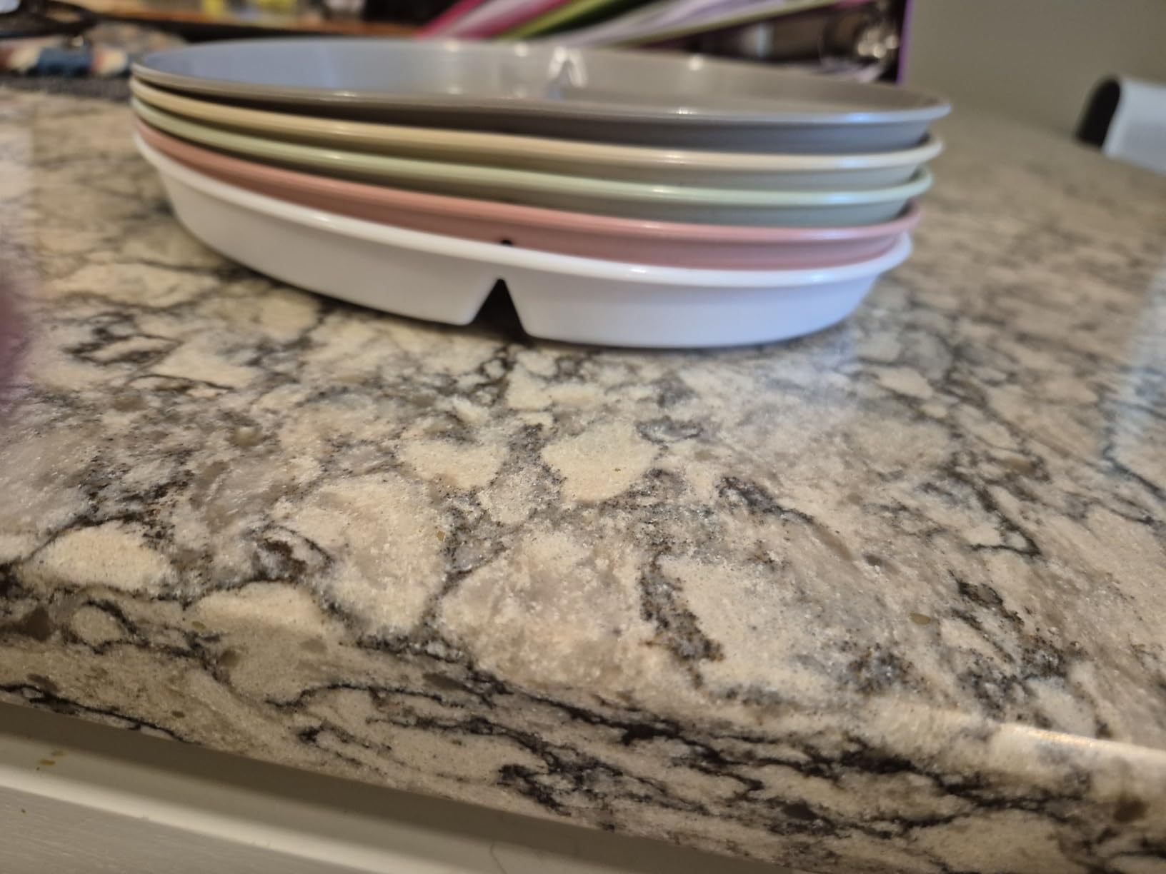 Portion Control Plate For Weight Loss 9 Inch 5Pcs, Round Divided Plates for Adults, 3 Compartment Plates is very thick and smooth,Suitable for Bariatric Diet customer photo 1