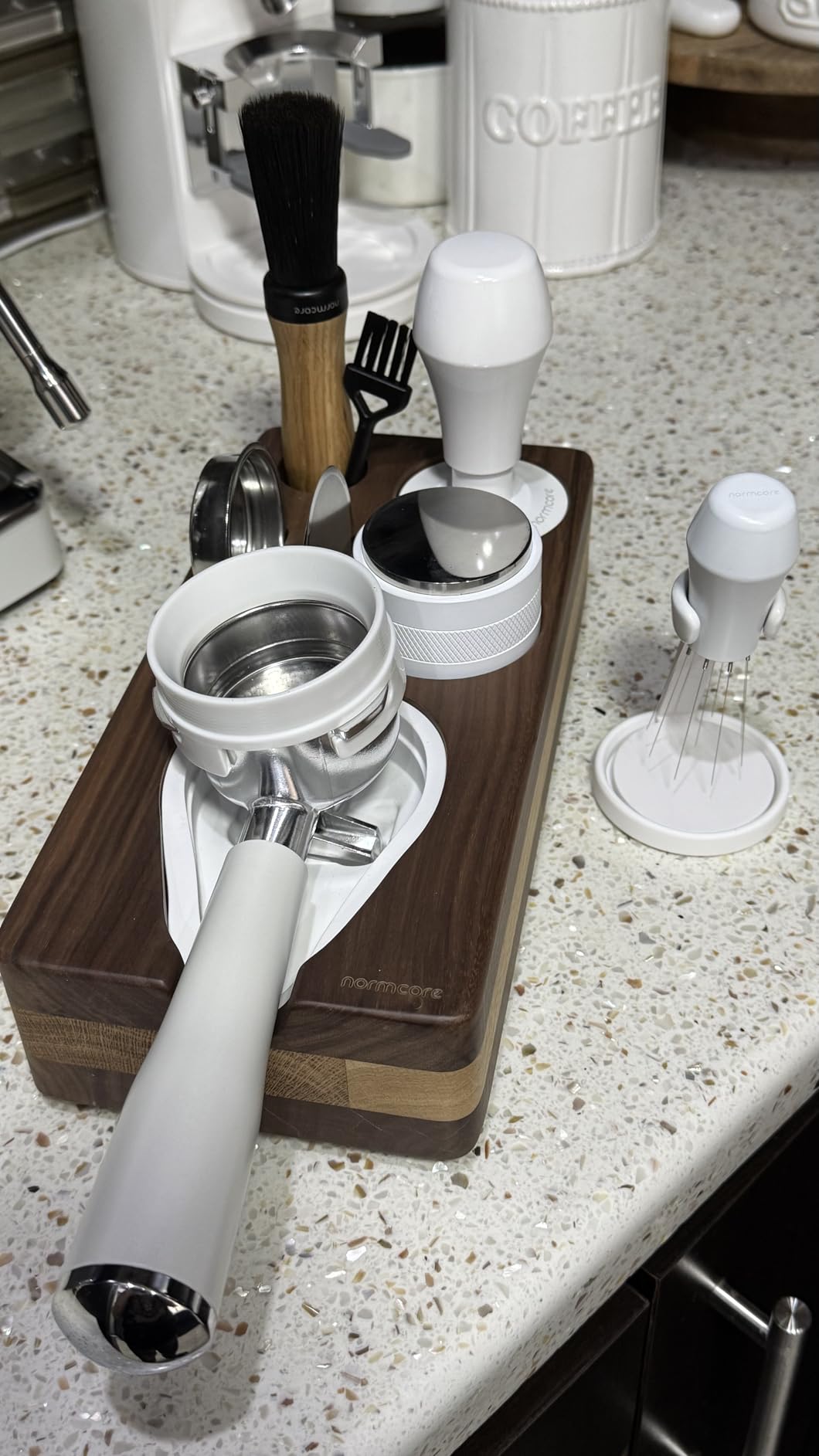 Normcore Barista Brush - Coffee Cleaning Brush - Genuine American Walnut Wood Handle Espresso Brush Cleaner - Coffee Bar Brush Espresso Grinder Brush - Coffee Cleaning Tool customer photo 1