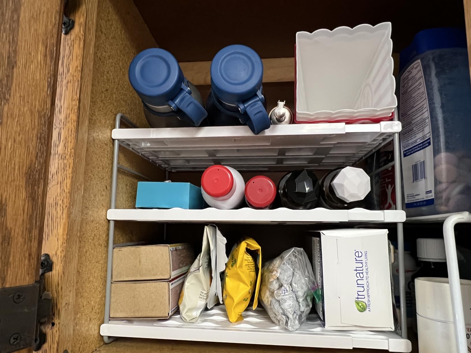 LARGER Compartment - Stackable Water Bottle Organizer Holder - for Stanley & Others' Large Tumbler - Clear Wine Rack, Cup Bottle Holder for Cabinet Home Countertop Fridge Pantry Shelf, 3 Tier Hold 9 customer photo 2