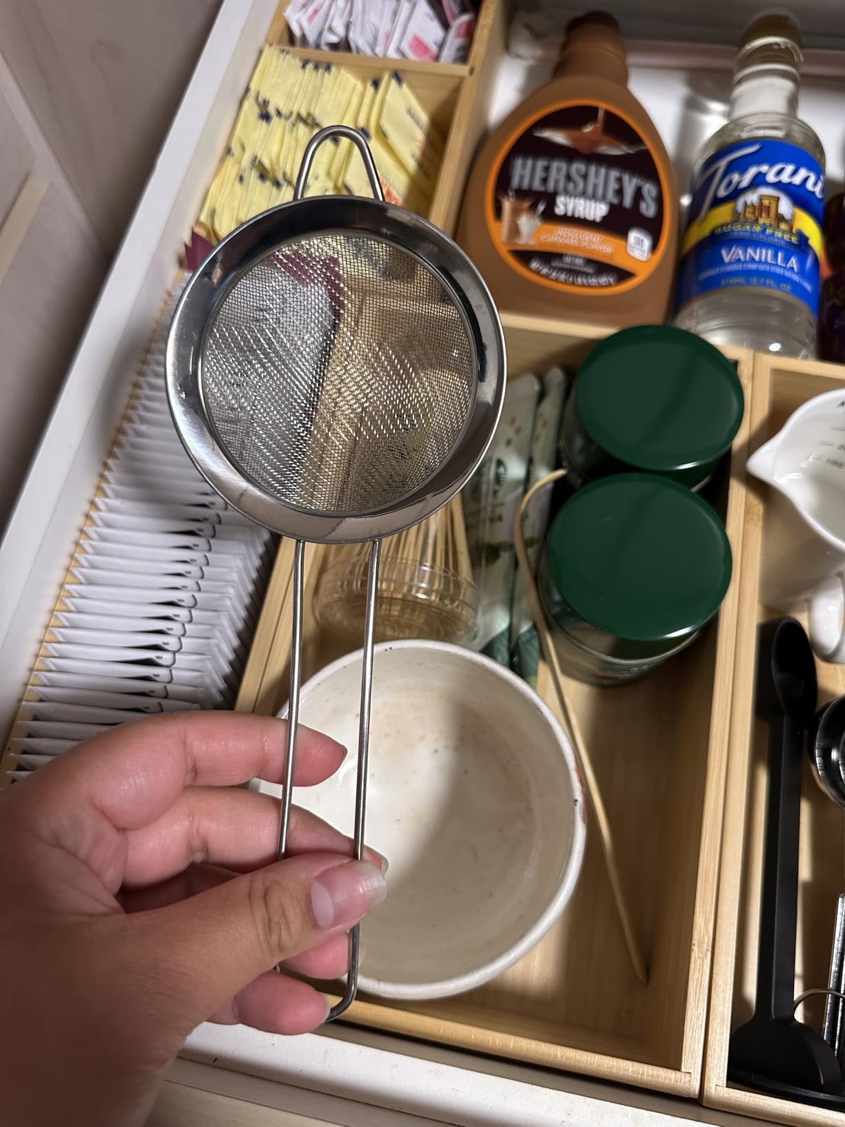 Fine Mesh Strainers for Kitchen, COKUMA Stainless Steel Metal Hand Small Mini Sieve Strainer, Cocktail Strainer Tea Coffee Juice Strainer customer photo 2