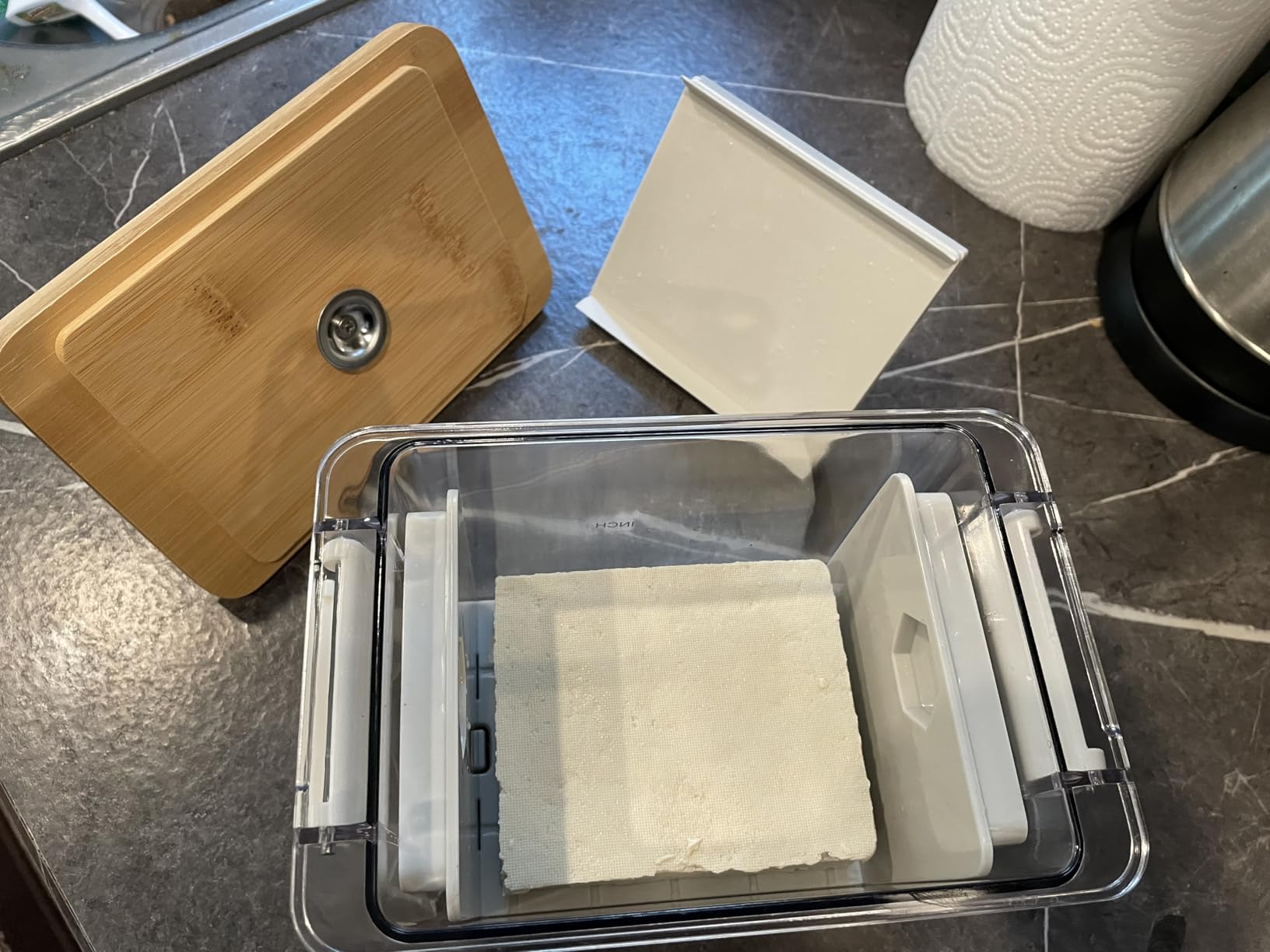 Tofu Press - Tofu Press Dishwasher Safe, Vegan Gifts Tofu Presser for Removing Water from Tofu Extra Firm Organic, Tofu Maker Mold for Pressing Out Water from Firm, and Extra Firm Tofu - BPA Free customer photo 1